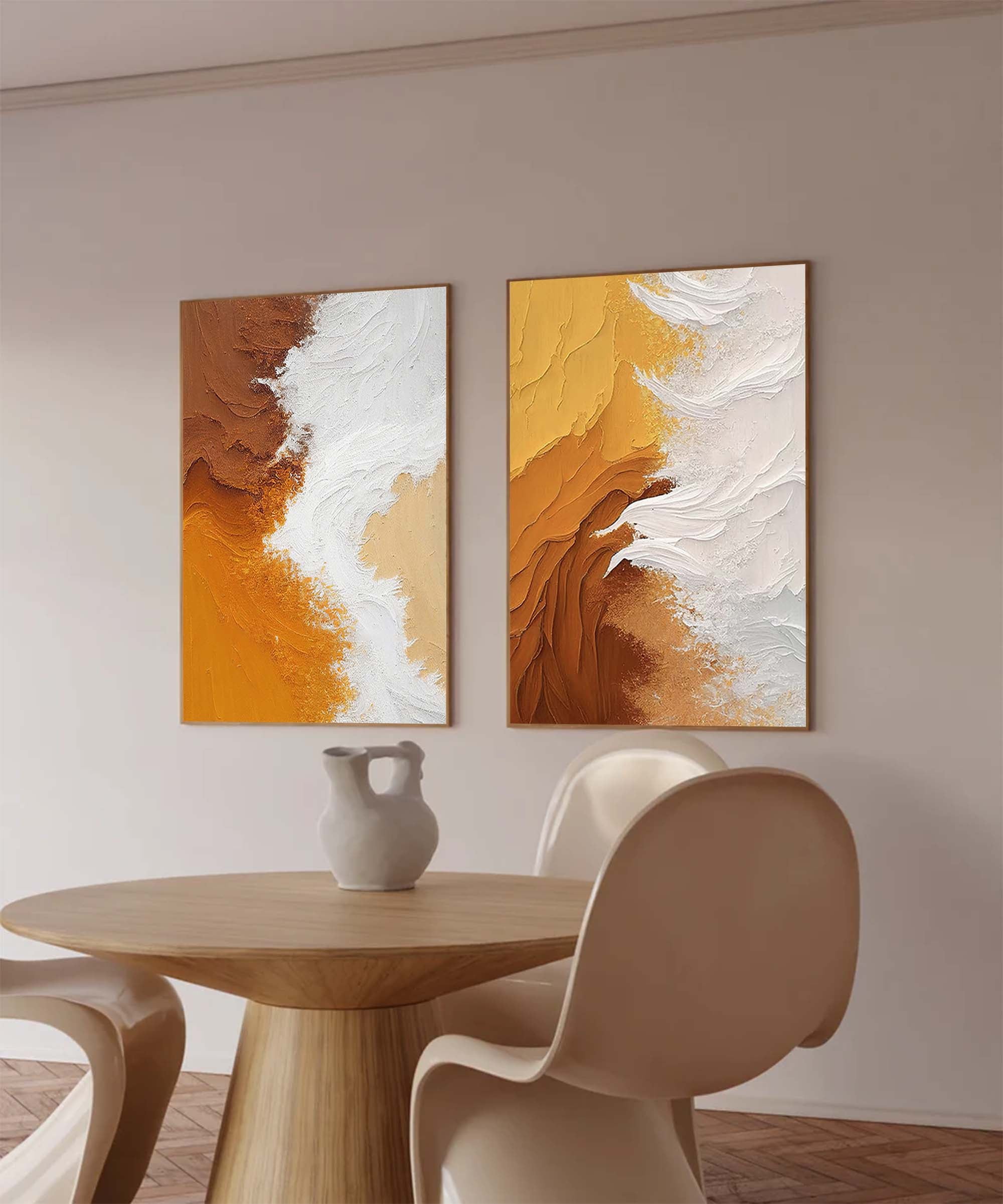 Wallart Earth Tones Textured Art Set