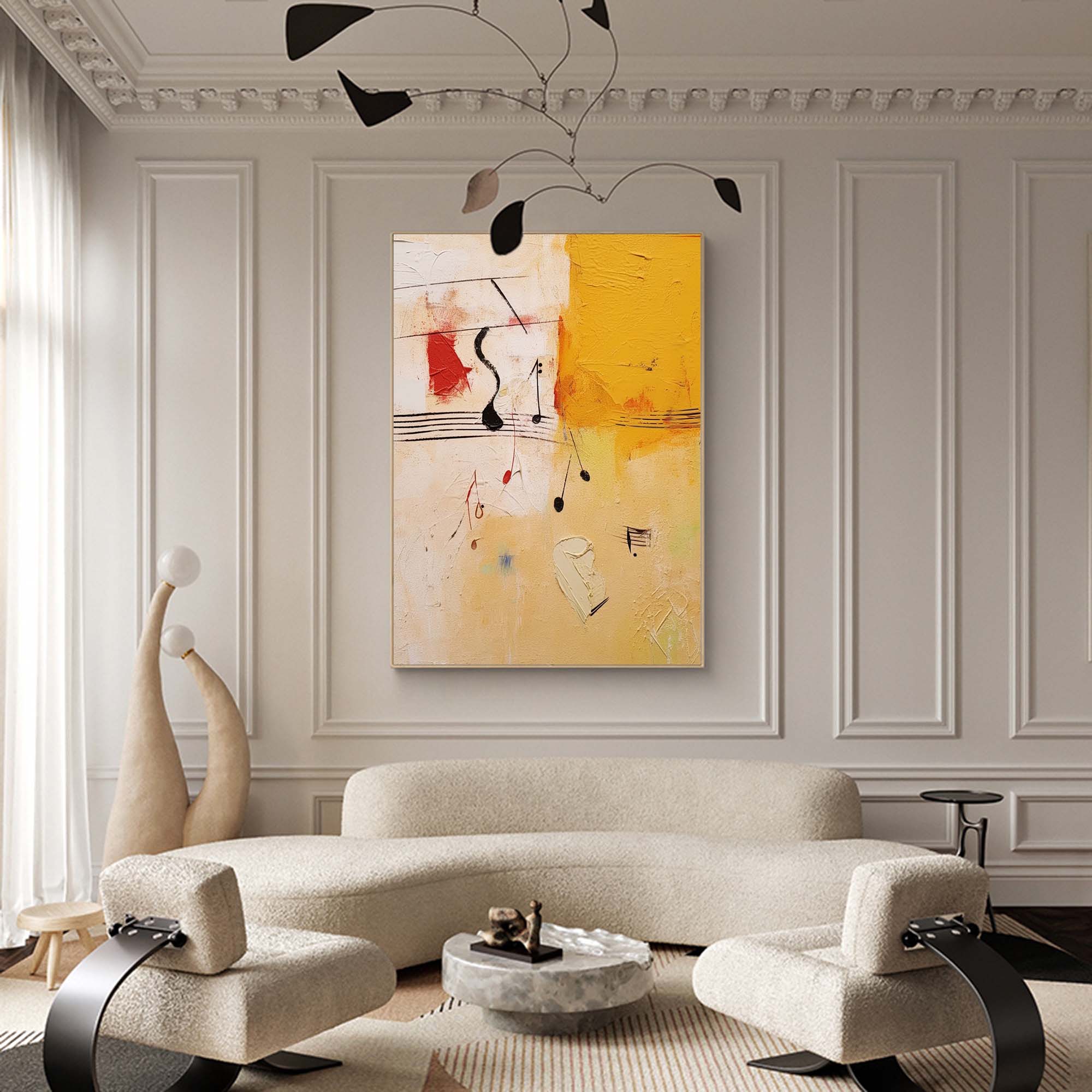 Wallart Abstract Musical Composition Canvas Art in Vibrant Tones