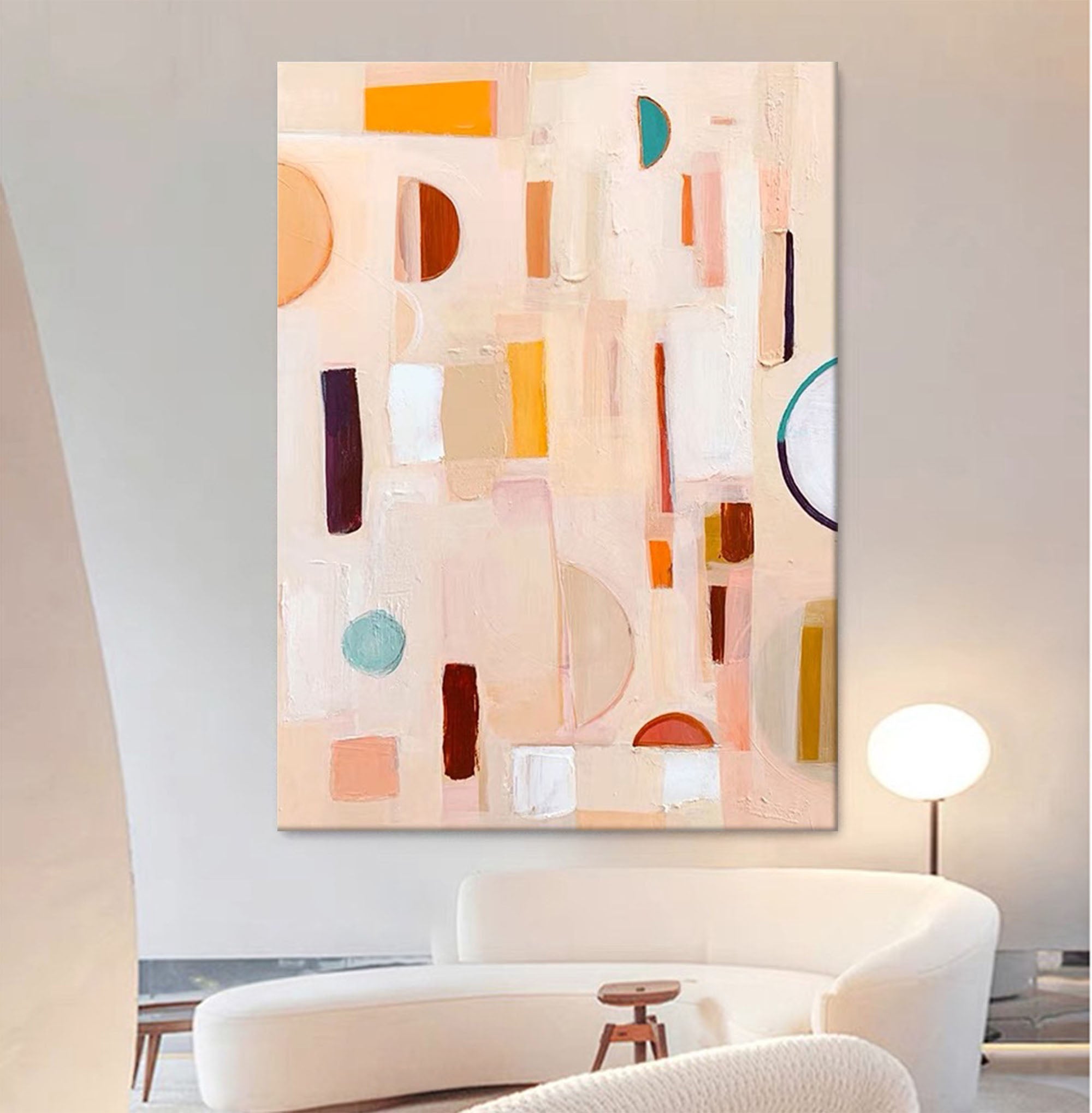 Wallart Pastel Geometry: Subtle Shapes in Motion