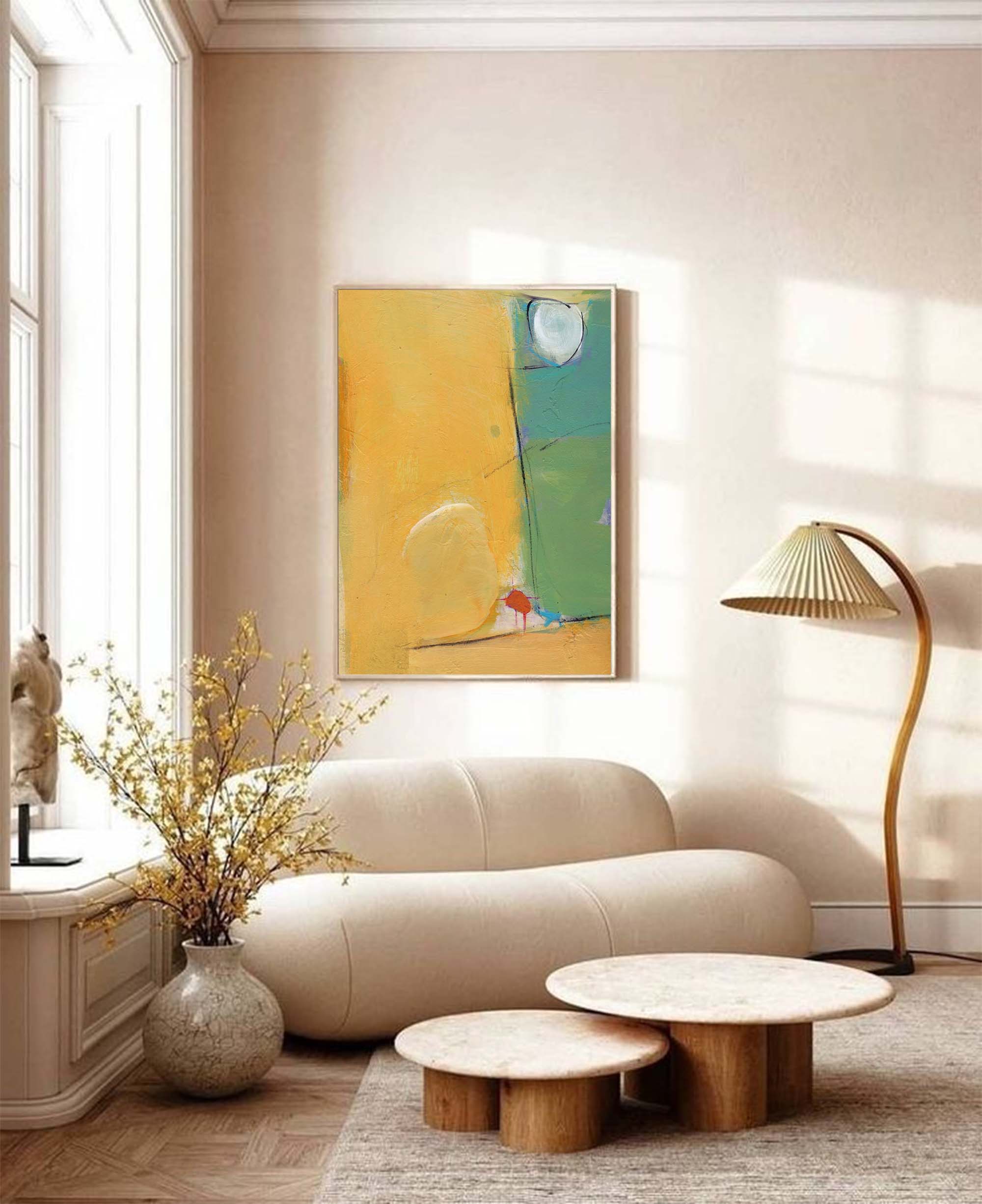 Wallart Minimalist Abstract Pastel Canvas Art