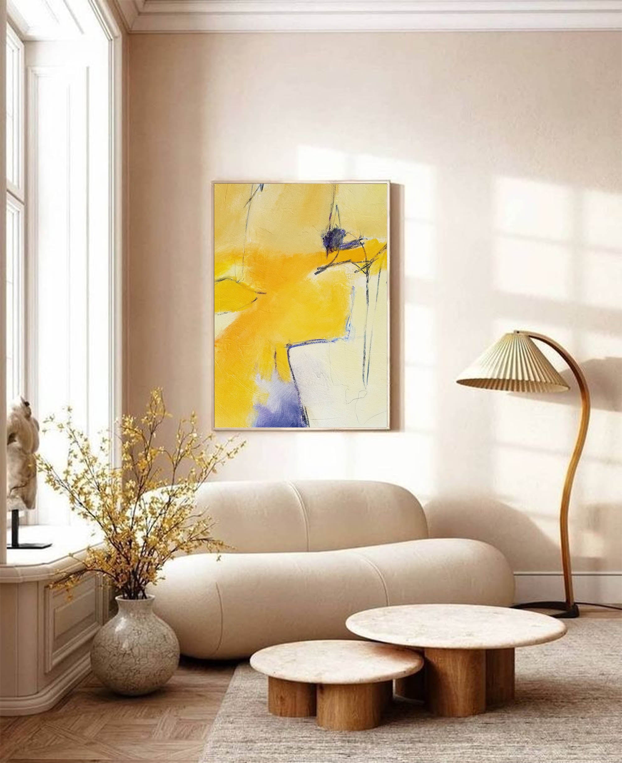 Wallart Golden Glow Abstract Canvas Art