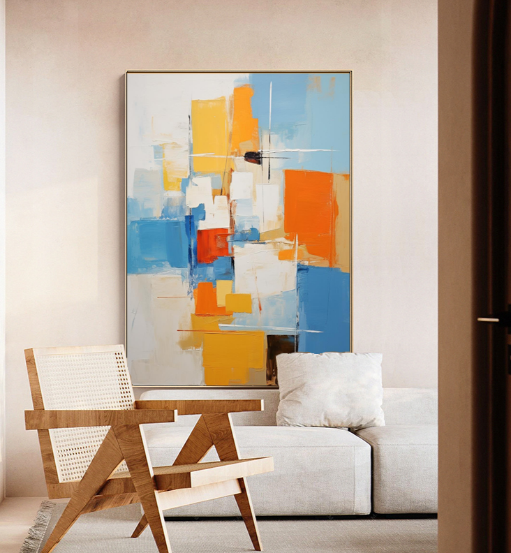 Wallart Geometric Energy: Bold Abstract Blocks