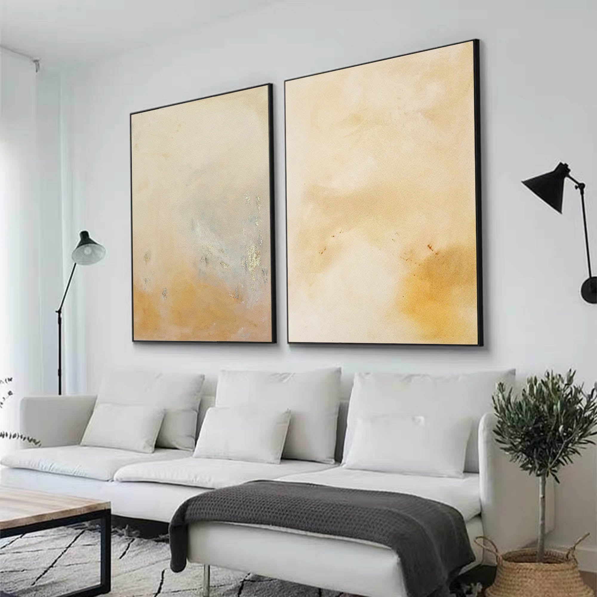 Wallart Neutral Abstract Canvas Art Set
