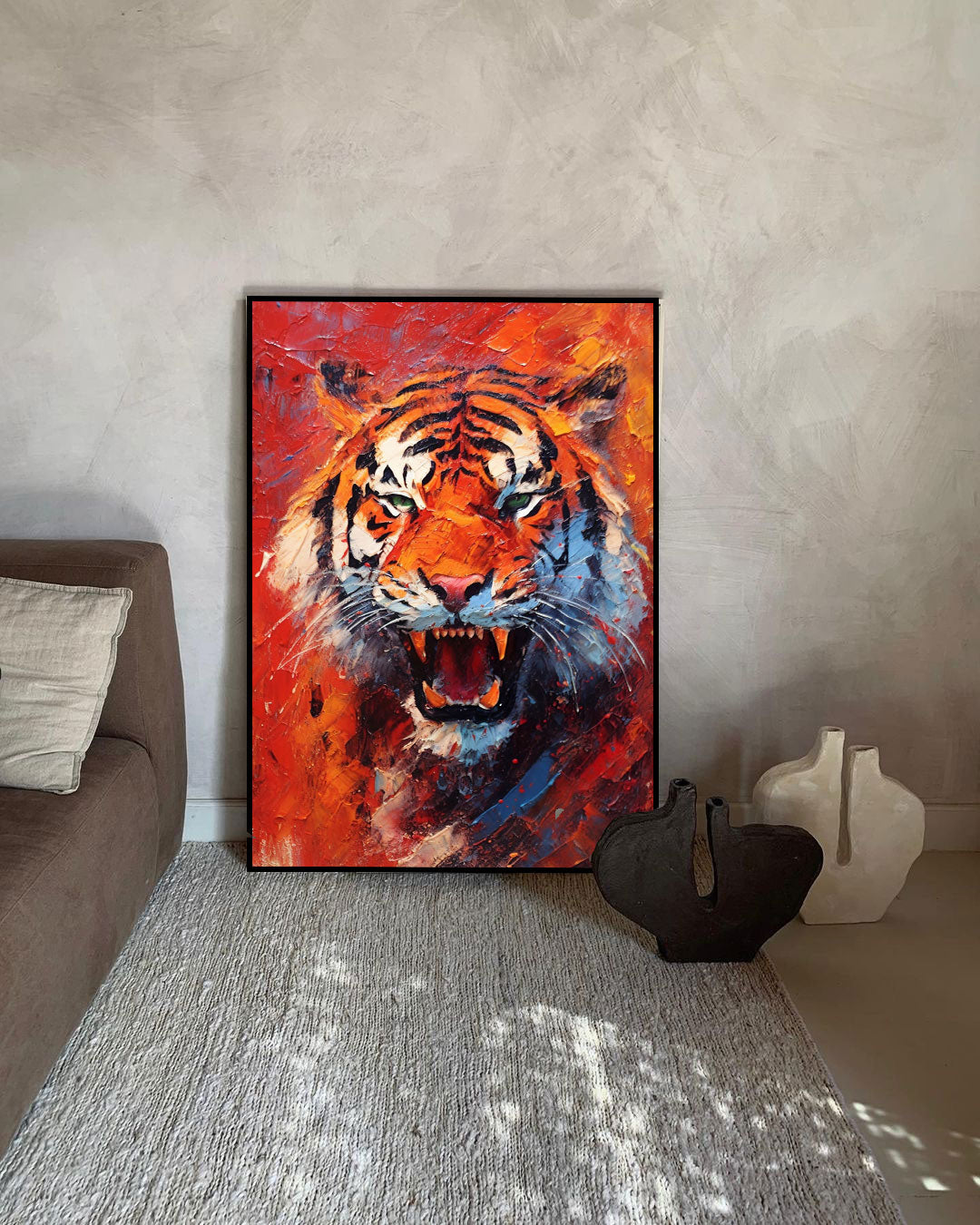 Wallart Fiery Roar: Tiger in Flames