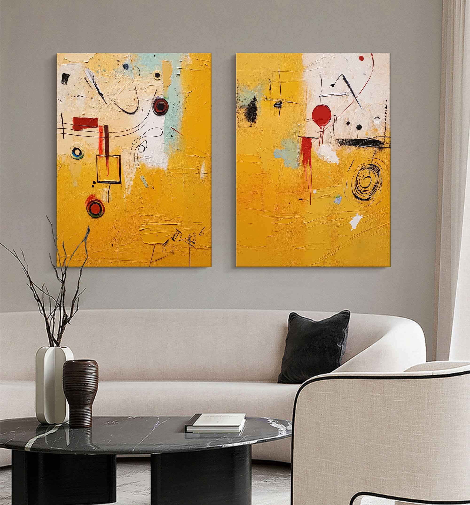 Wallart Vibrant Geometric Abstract Art
