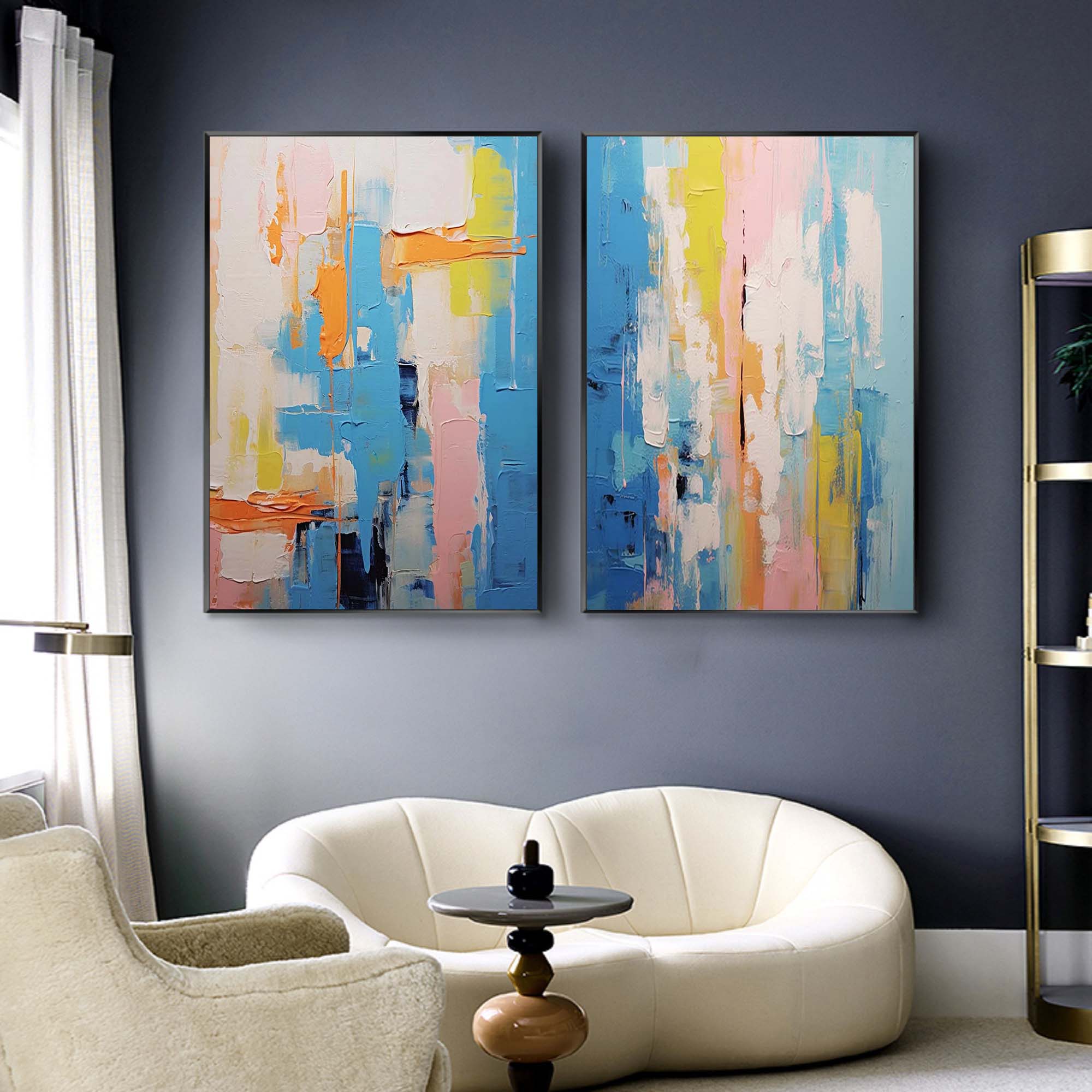 Wallart Vibrant Abstract Blue Art Set