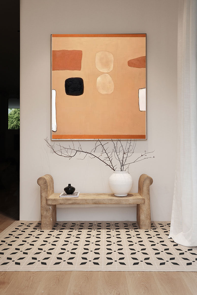 Wallart Geometric Minimalist Abstract Oil Painting