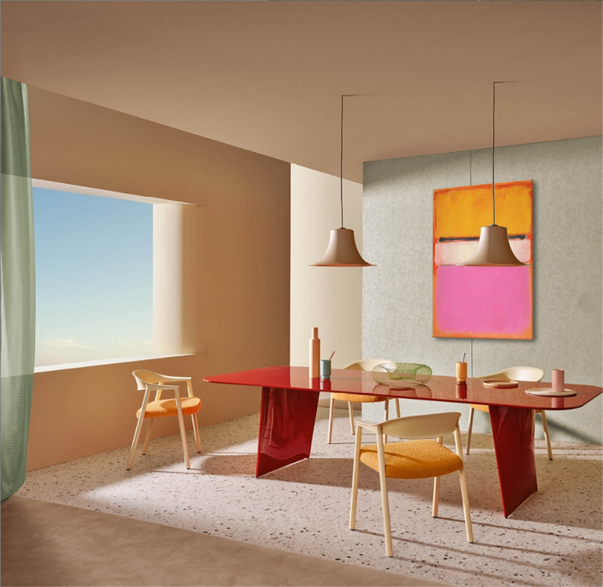 Wallart Vibrant Blocks: Bold Abstract Harmony