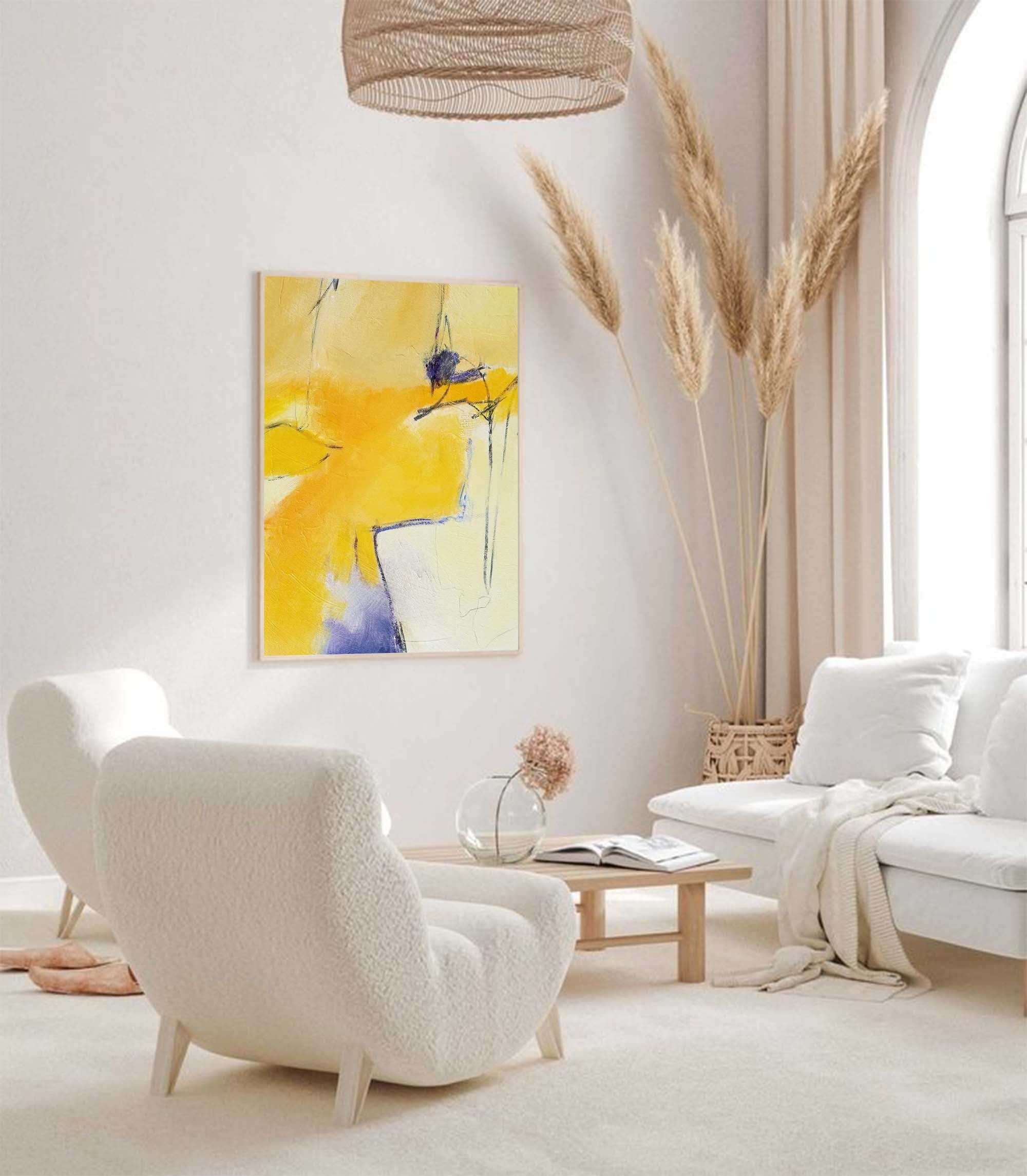 Wallart Golden Glow Abstract Canvas Art