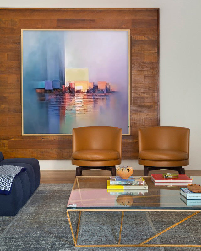 Wallart Abstract Cityscape in Soft Hues