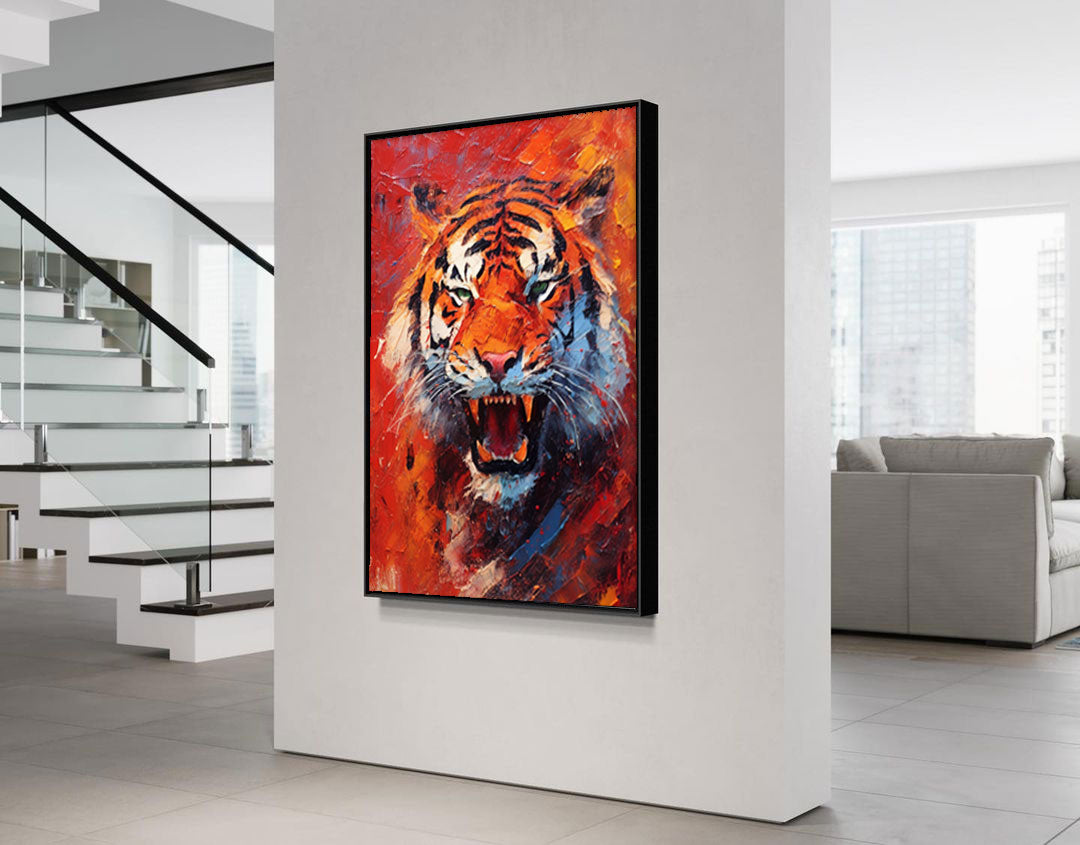 Wallart Fiery Roar: Tiger in Flames