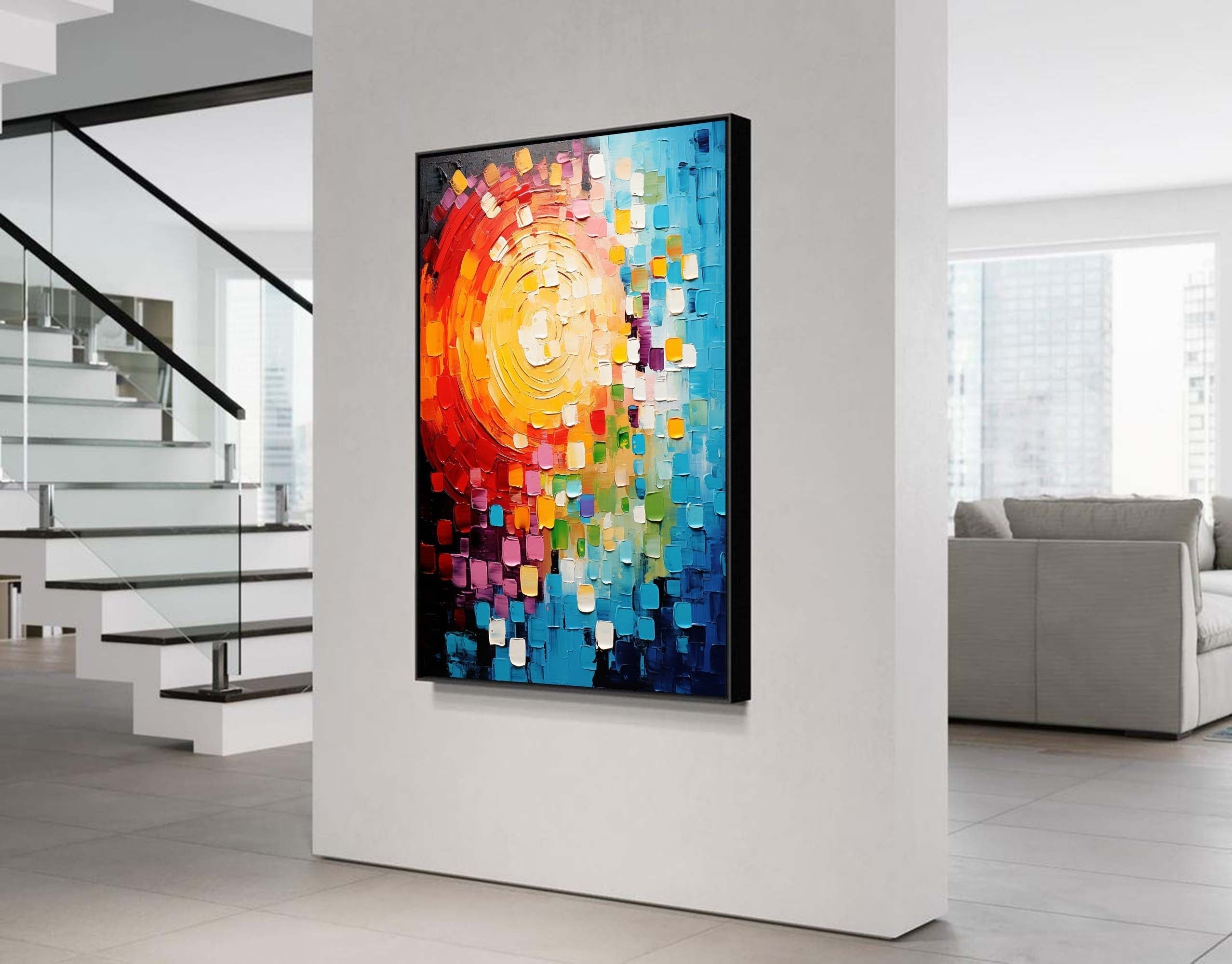 Wallart Radiant Spiral Abstract Canvas