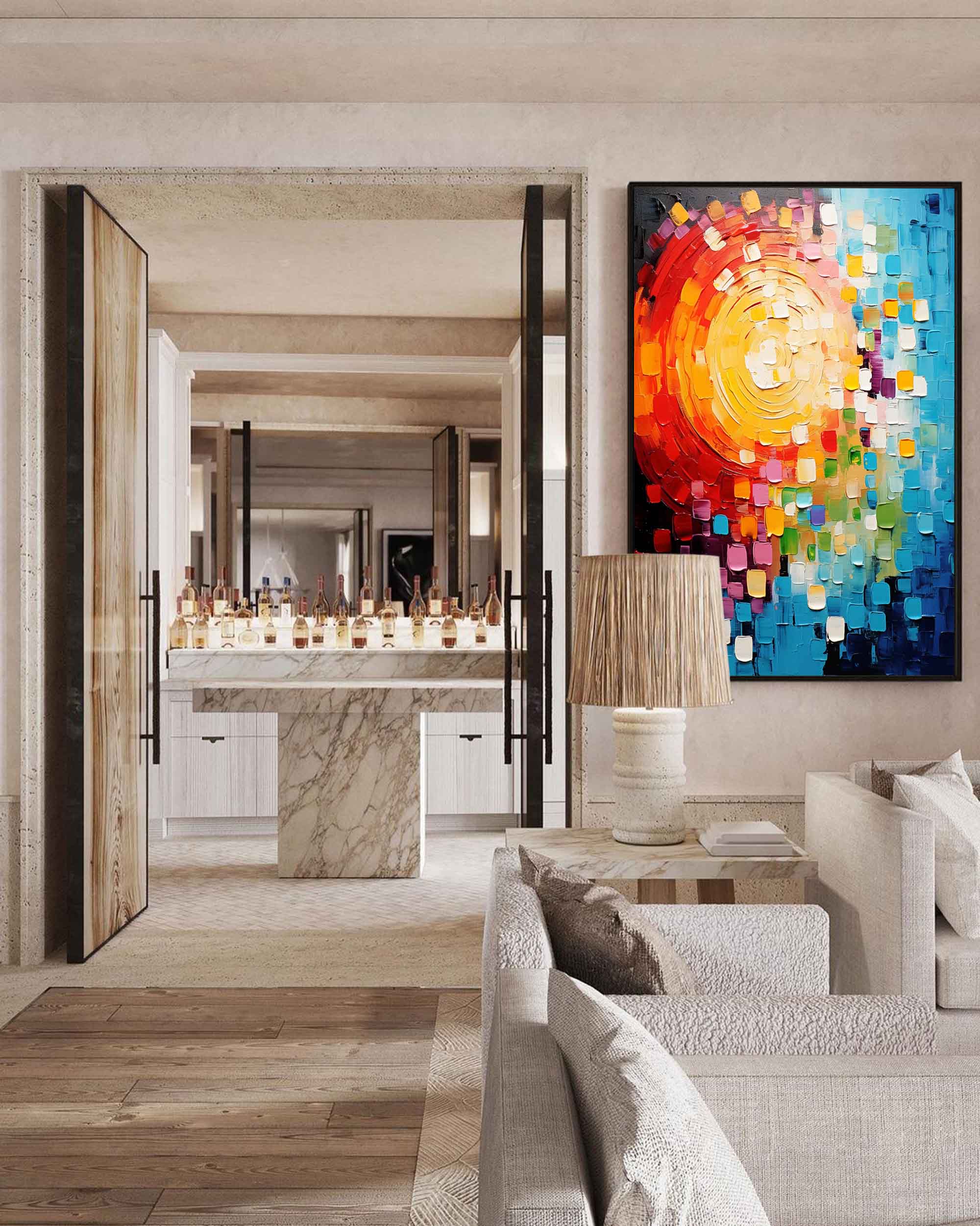 Wallart Radiant Spiral Abstract Canvas