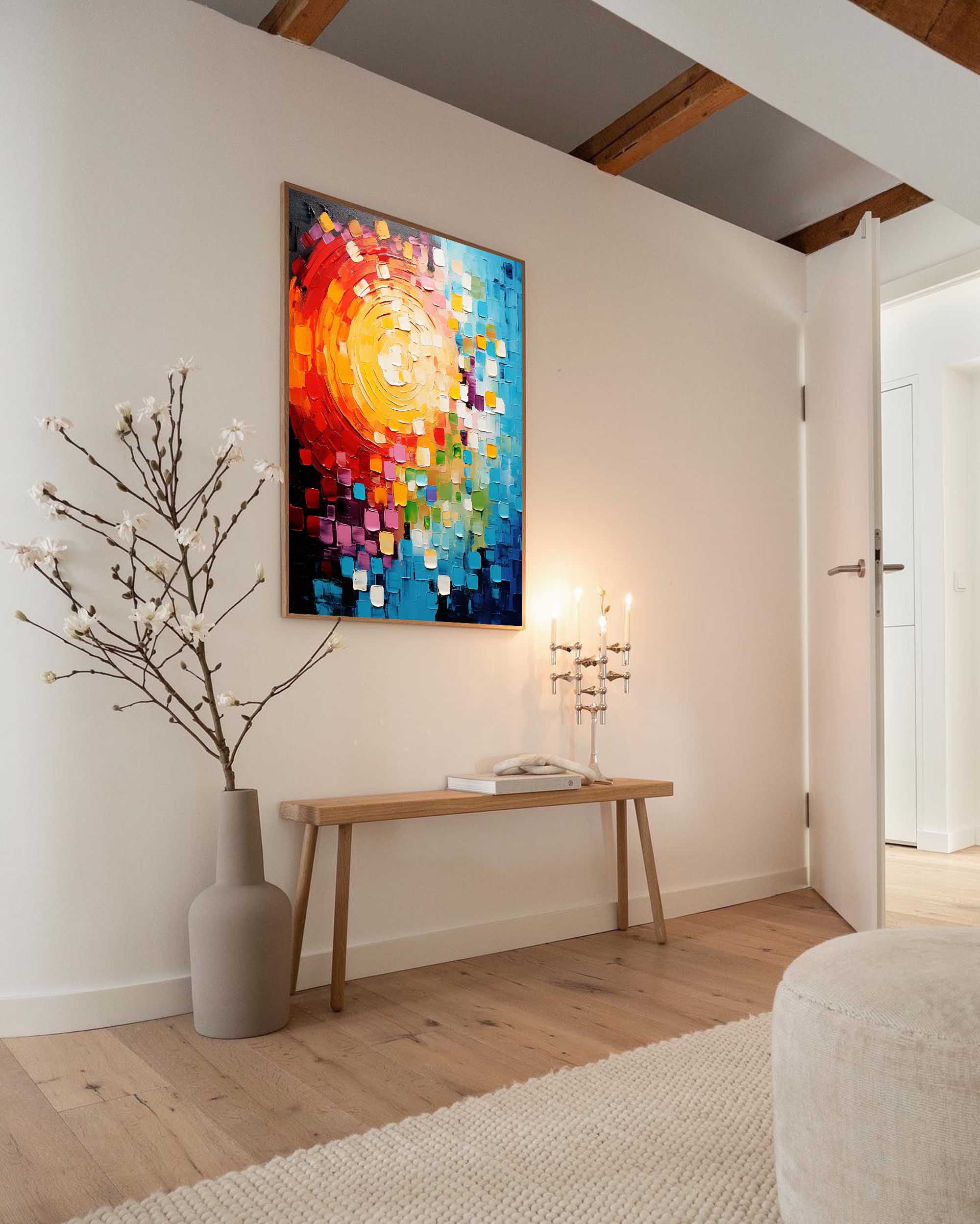Wallart Radiant Spiral Abstract Canvas