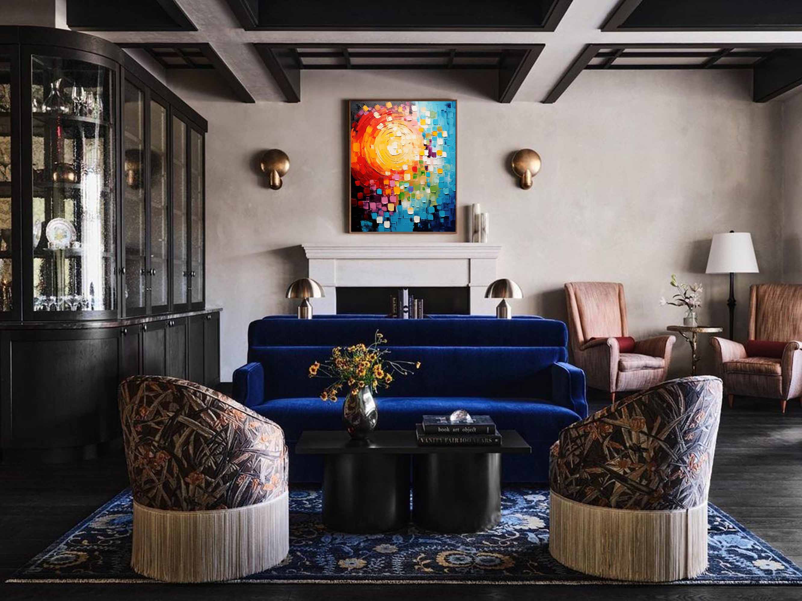 Wallart Radiant Spiral Abstract Canvas