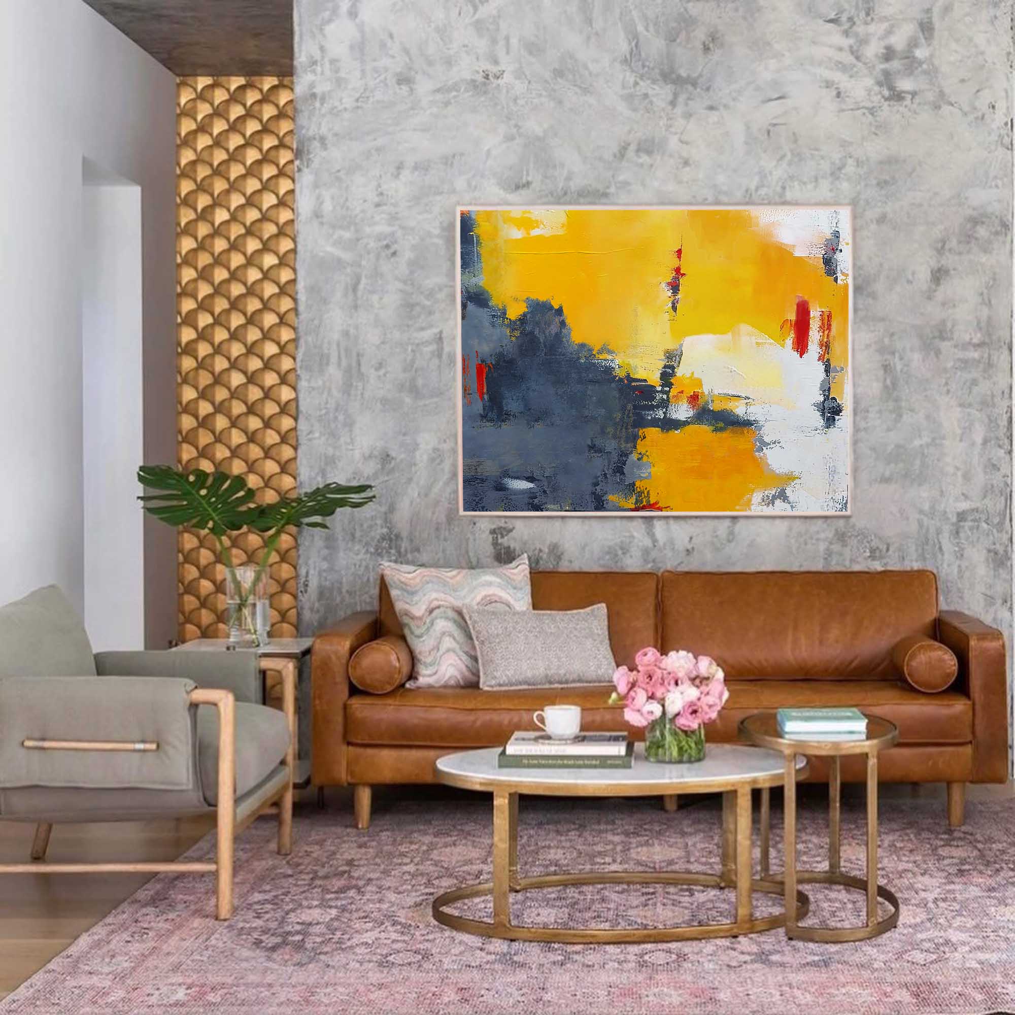 Wallart Bold Sunset Tones Abstract Art