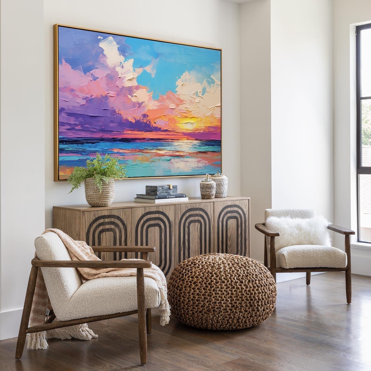 Wallart Radiant Sunset Over Tranquil Sea