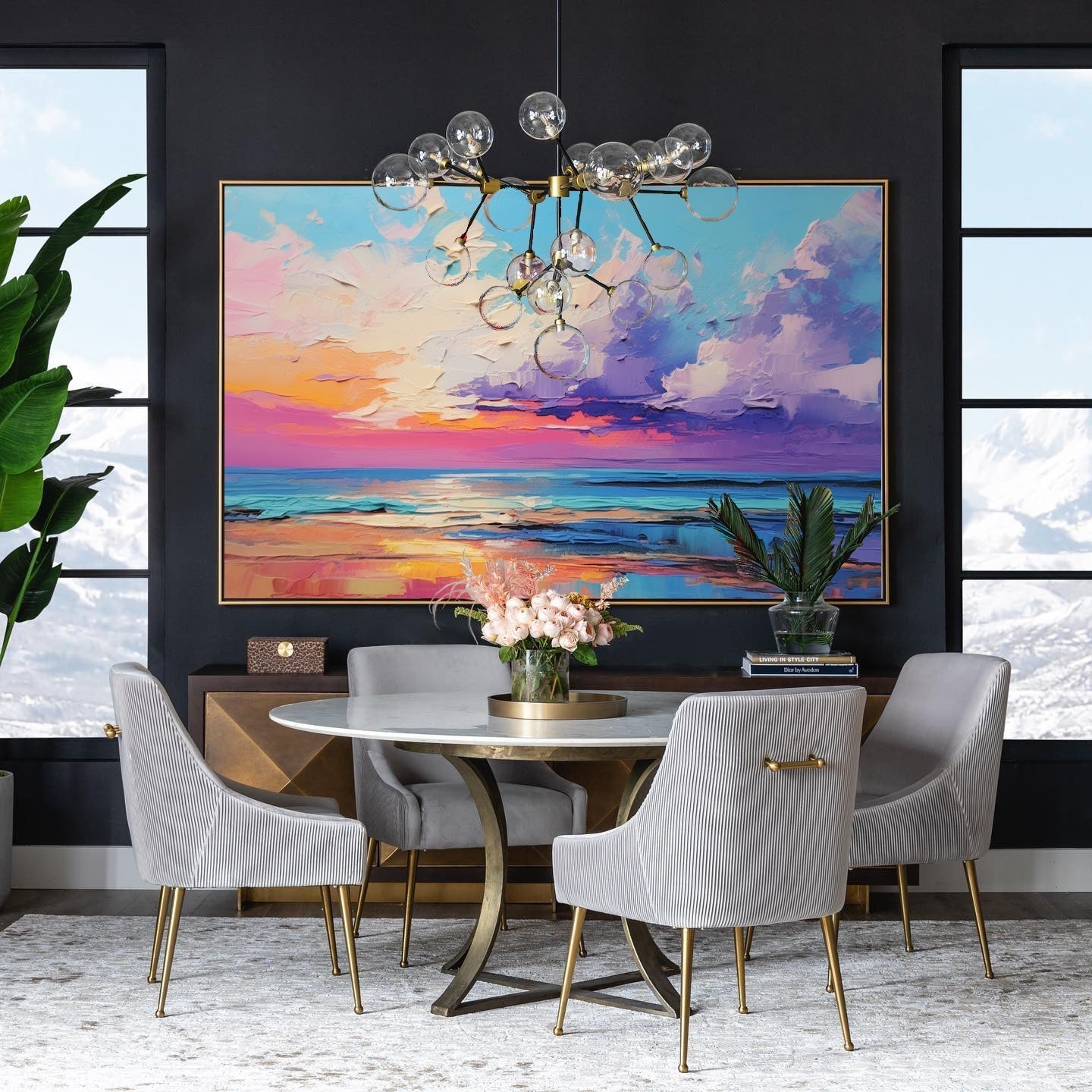 Wallart Vibrant Sunset with Reflections
