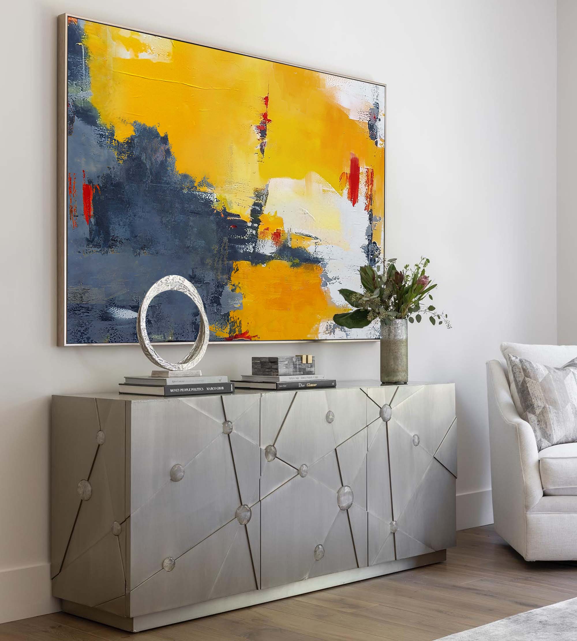 Wallart Bold Sunset Tones Abstract Art