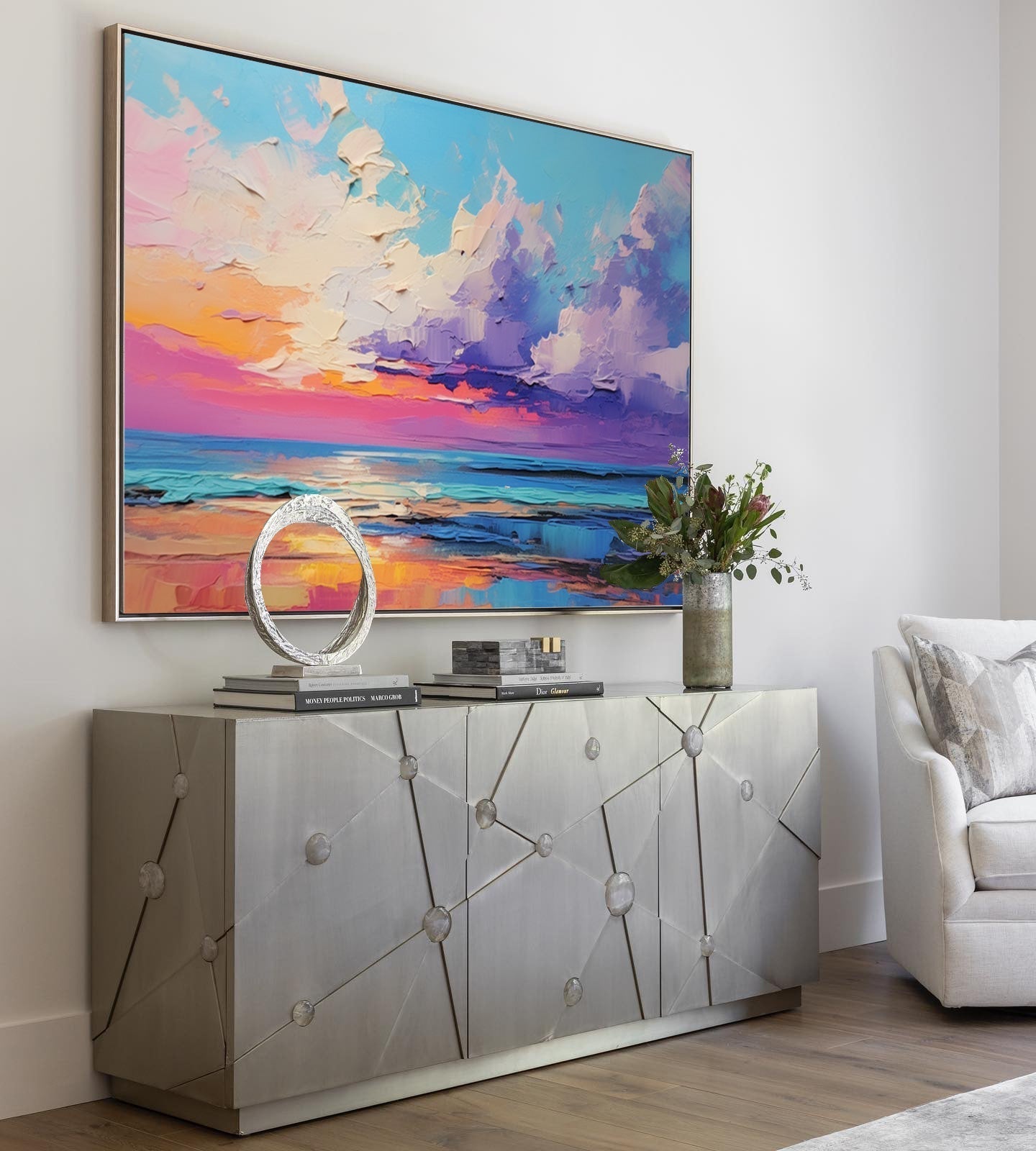 Wallart Vibrant Sunset with Reflections