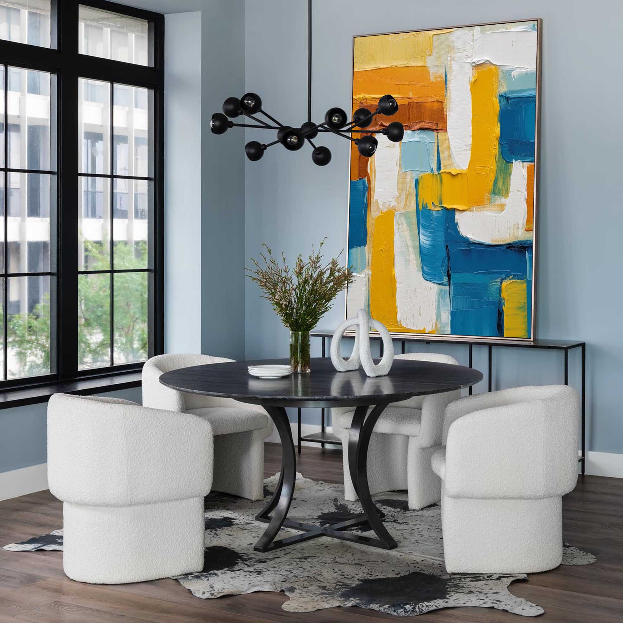 Wallart Layered Harmony in Blue and Gold