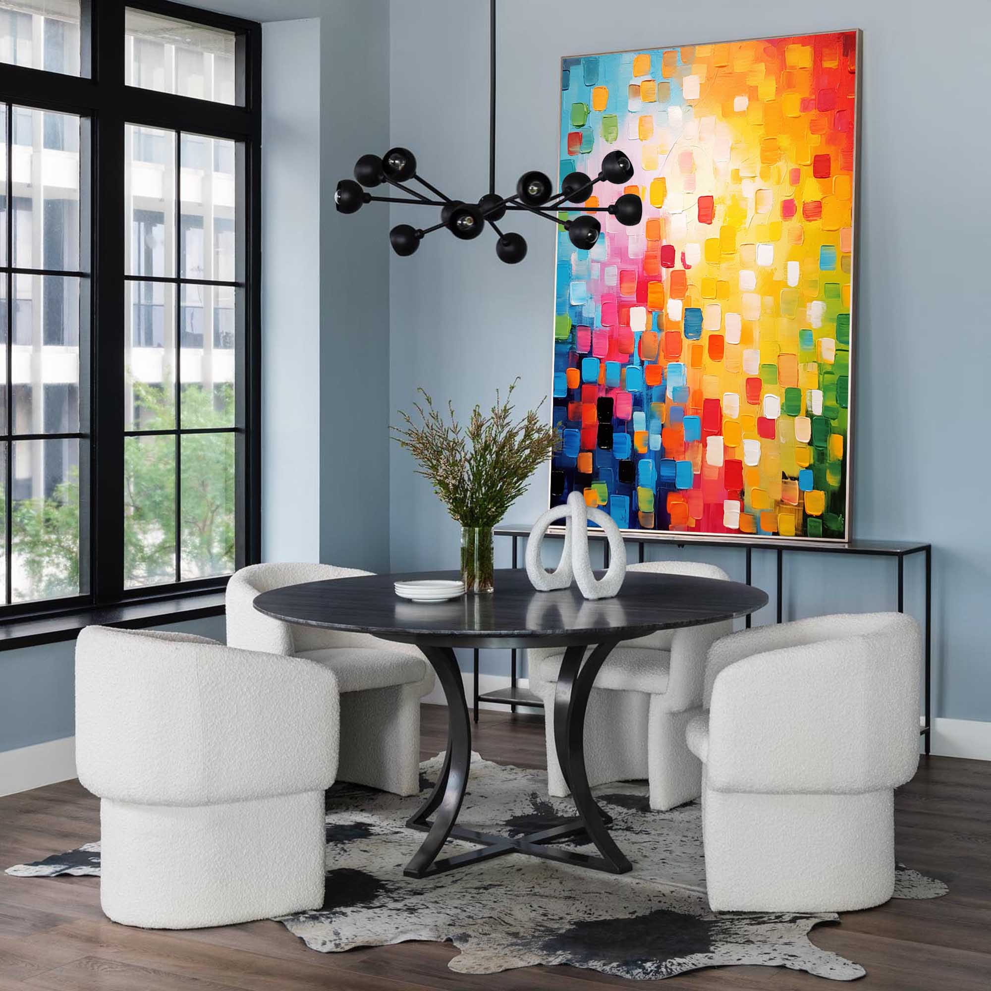 Wallart Vivid Mosaic Color Burst Canvas