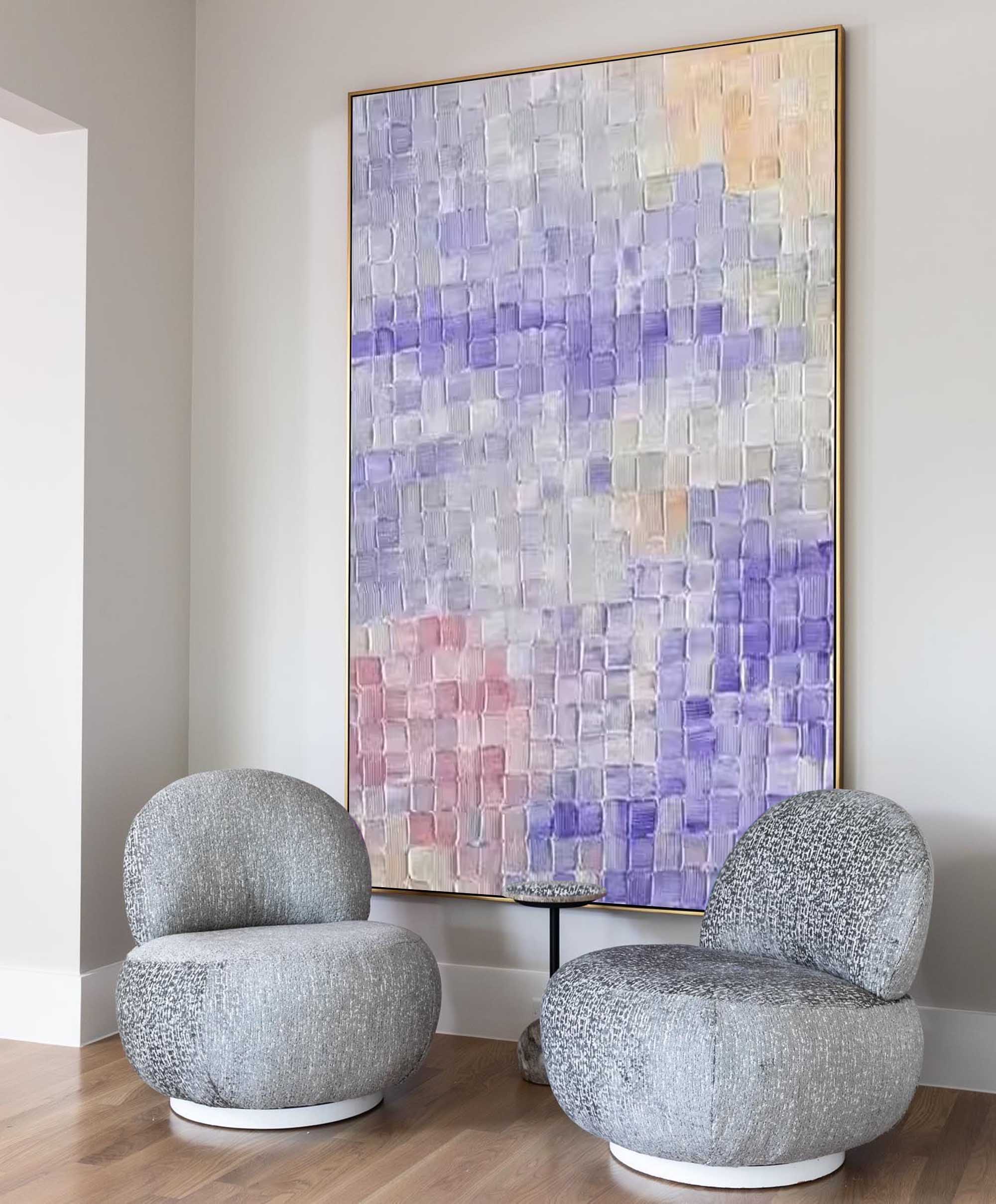 Wallart Lavender Sky Textured Abstract Art