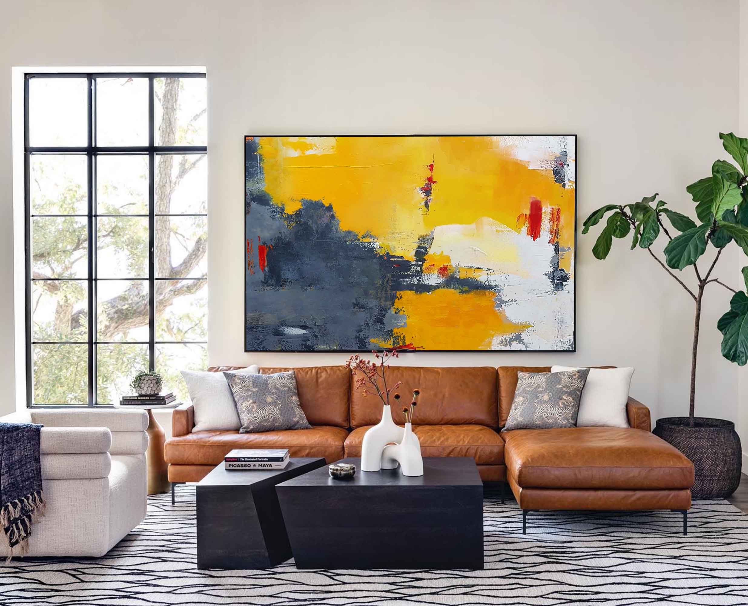 Wallart Bold Sunset Tones Abstract Art