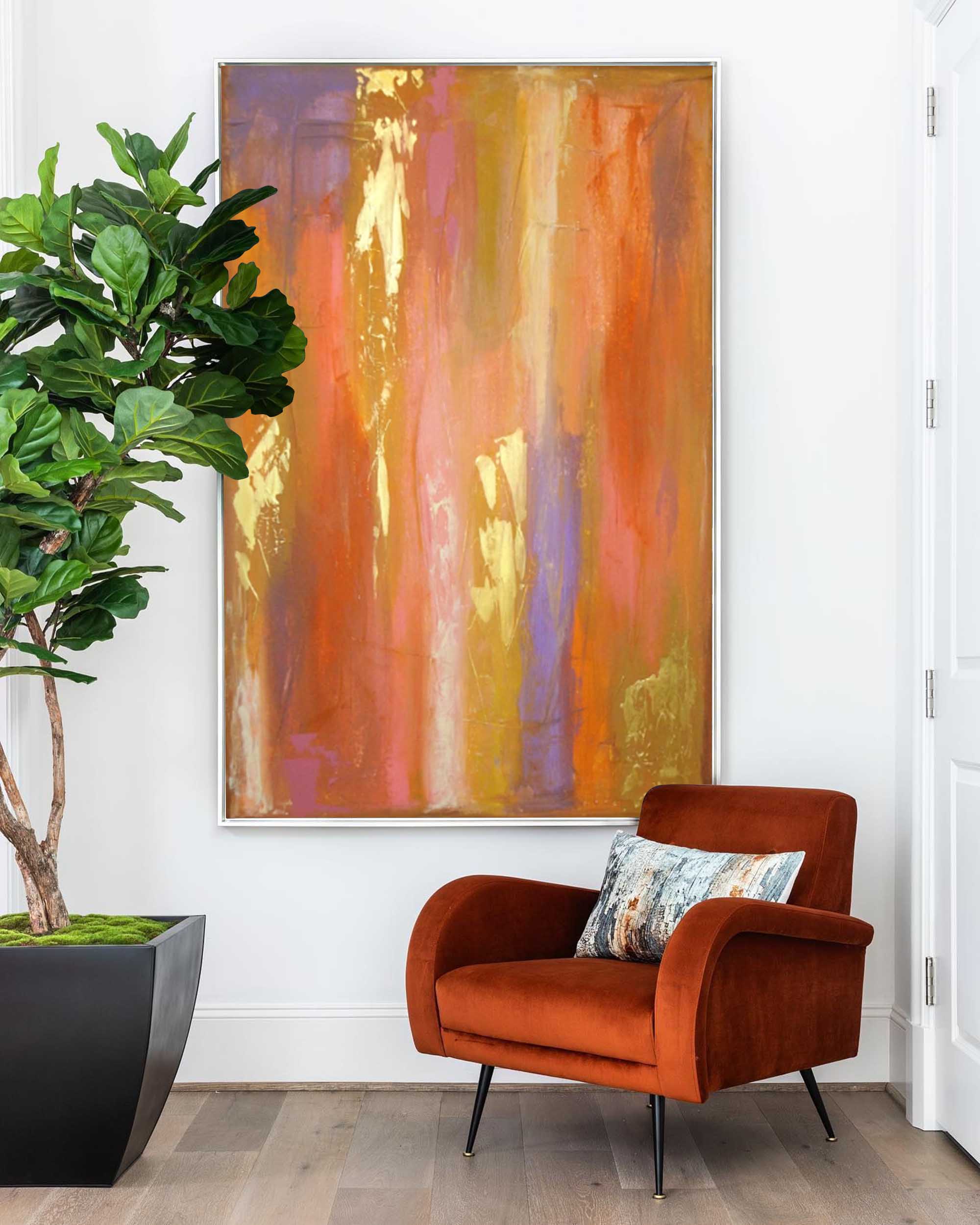 Wallart Radiant Sunset Abstract Canvas Art