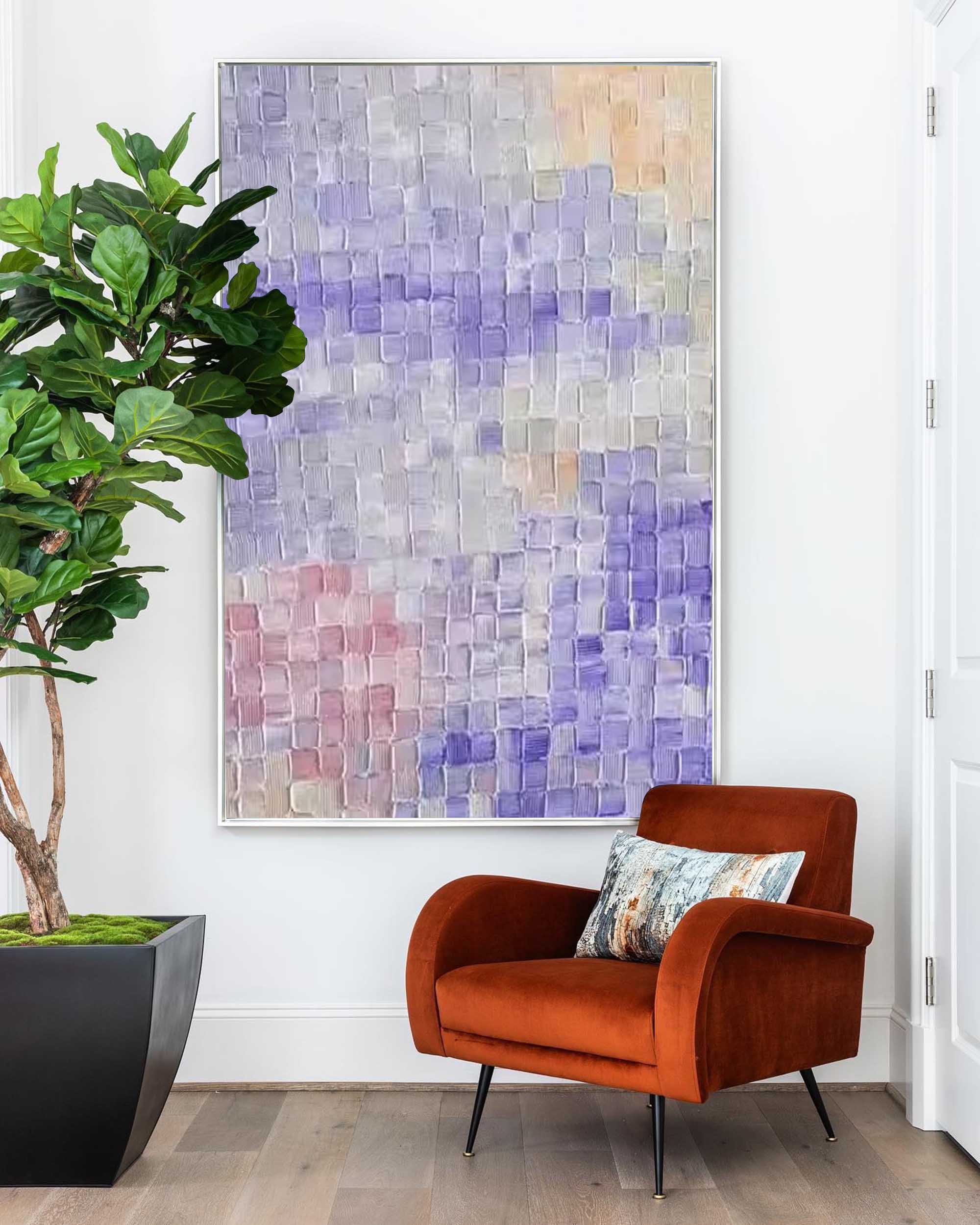 Wallart Lavender Sky Textured Abstract Art