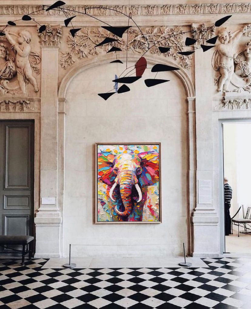 Wallart Colorful Majestic Elephant Art