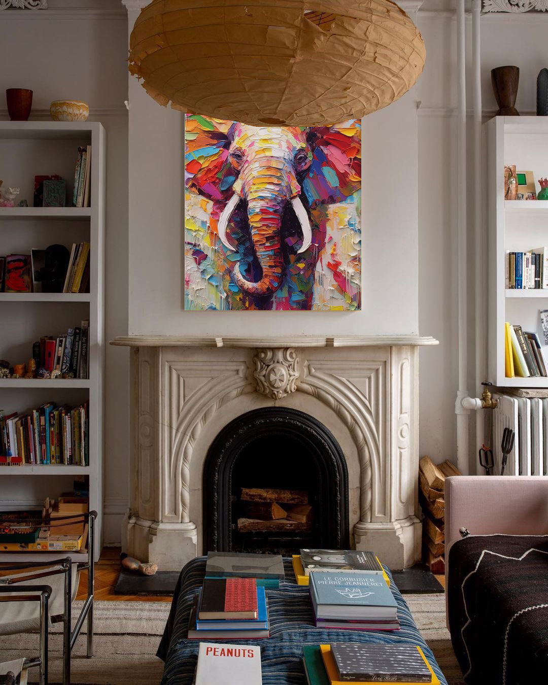 Wallart Colorful Majestic Elephant Art