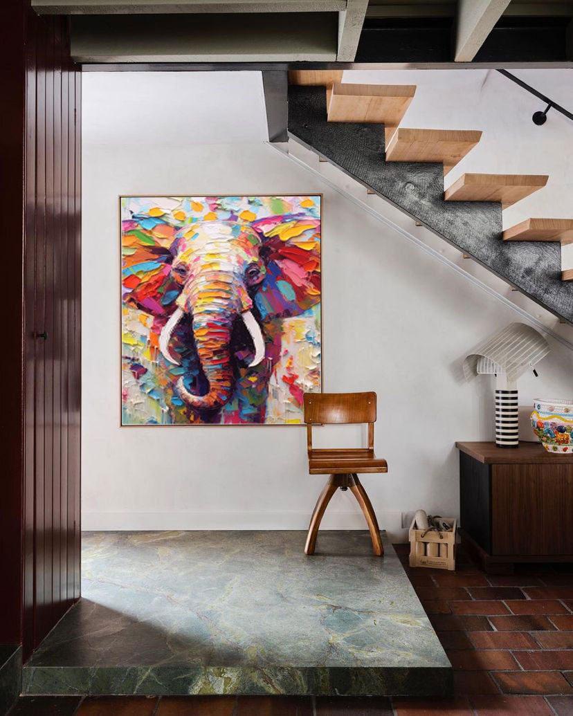 Wallart Colorful Majestic Elephant Art