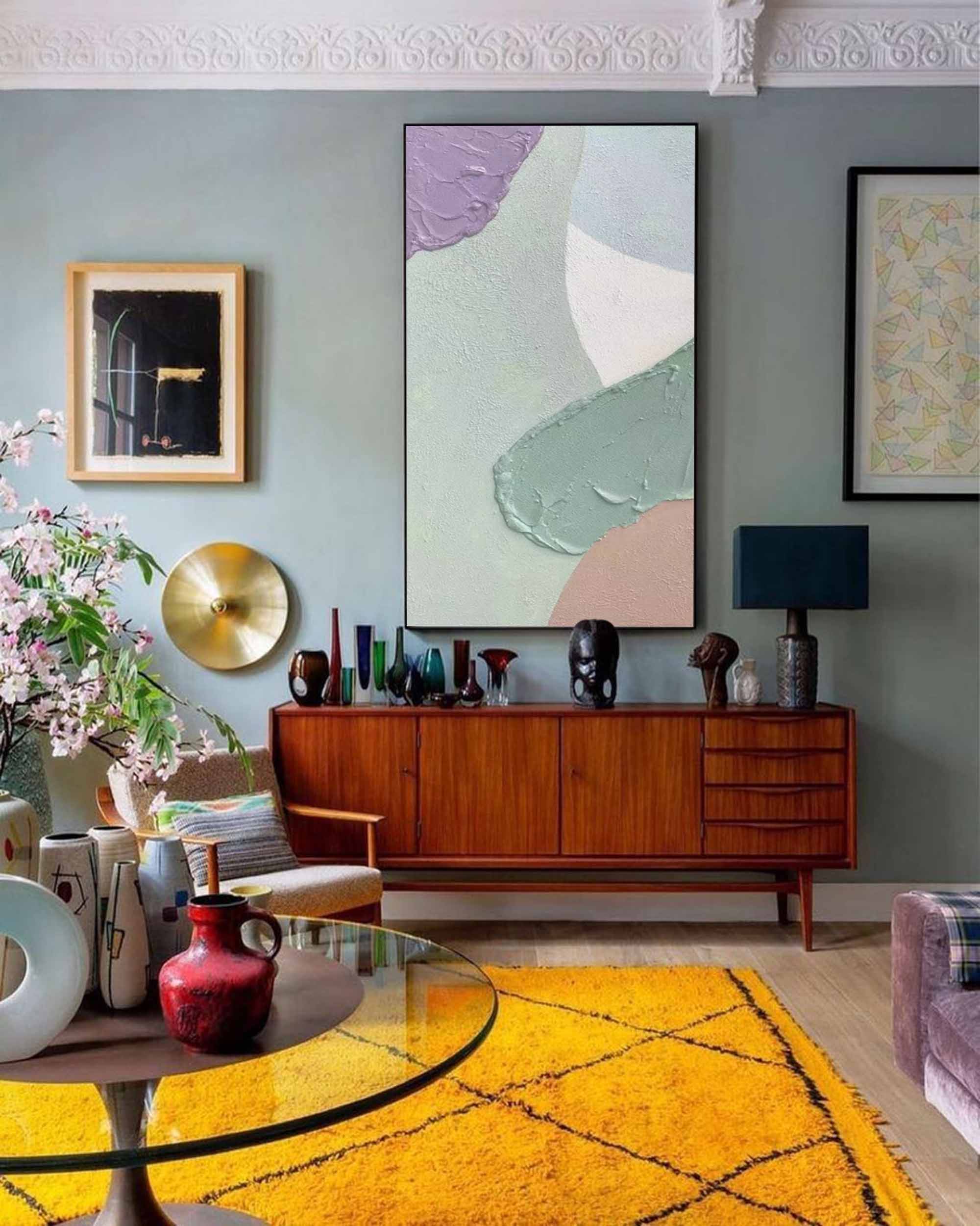 Wallart Muted Abstract Pastel Textured Art