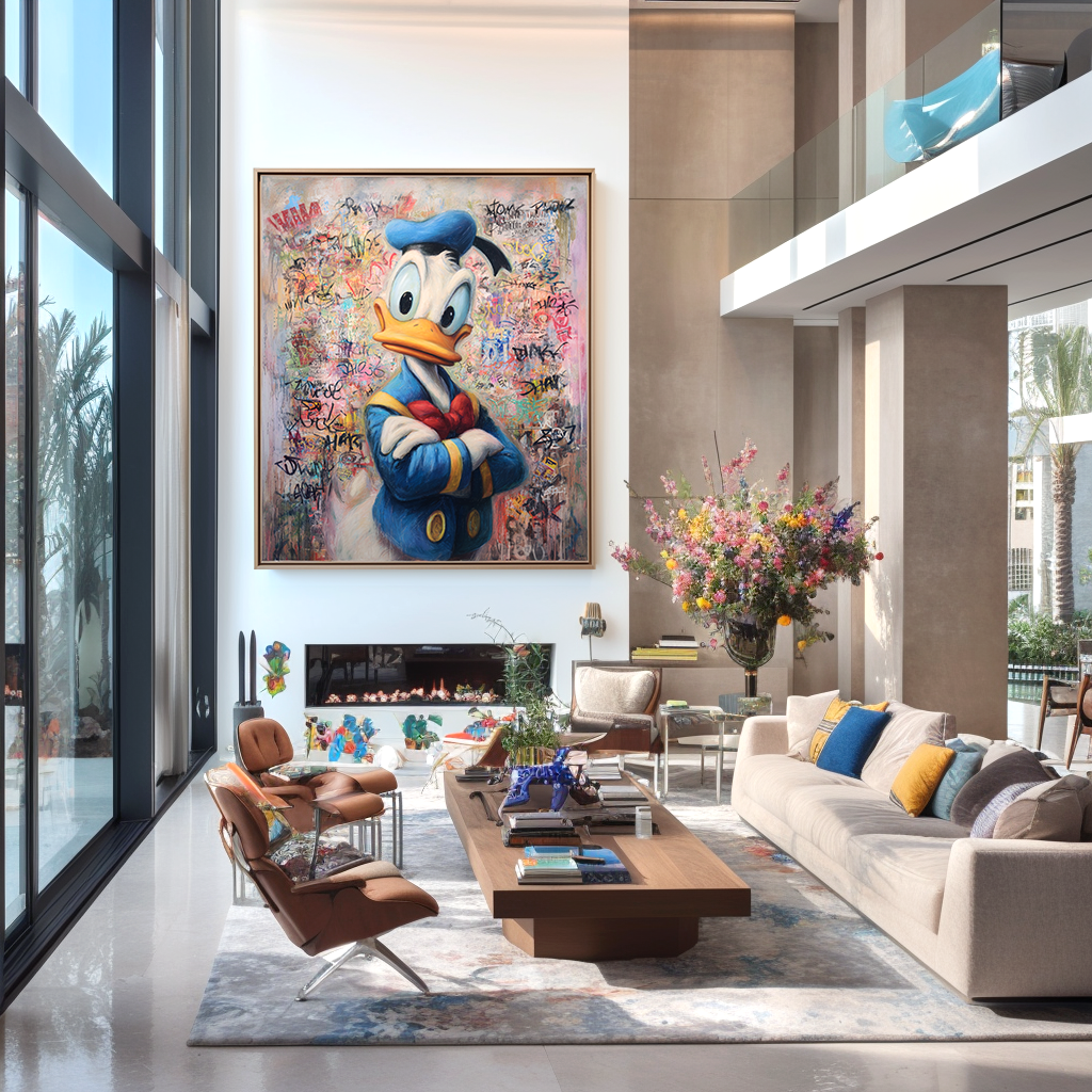 Boss Quack – Graffiti Duck Portrait Painting Urban Pop Art on Canvas