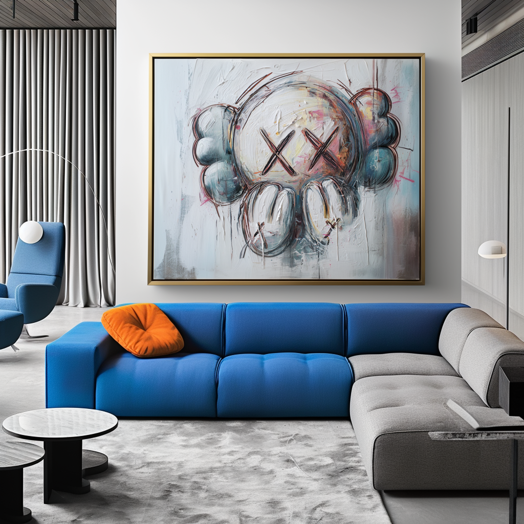 Emotive Companion – Modern KAWS-Inspired Abstract Wall Art
