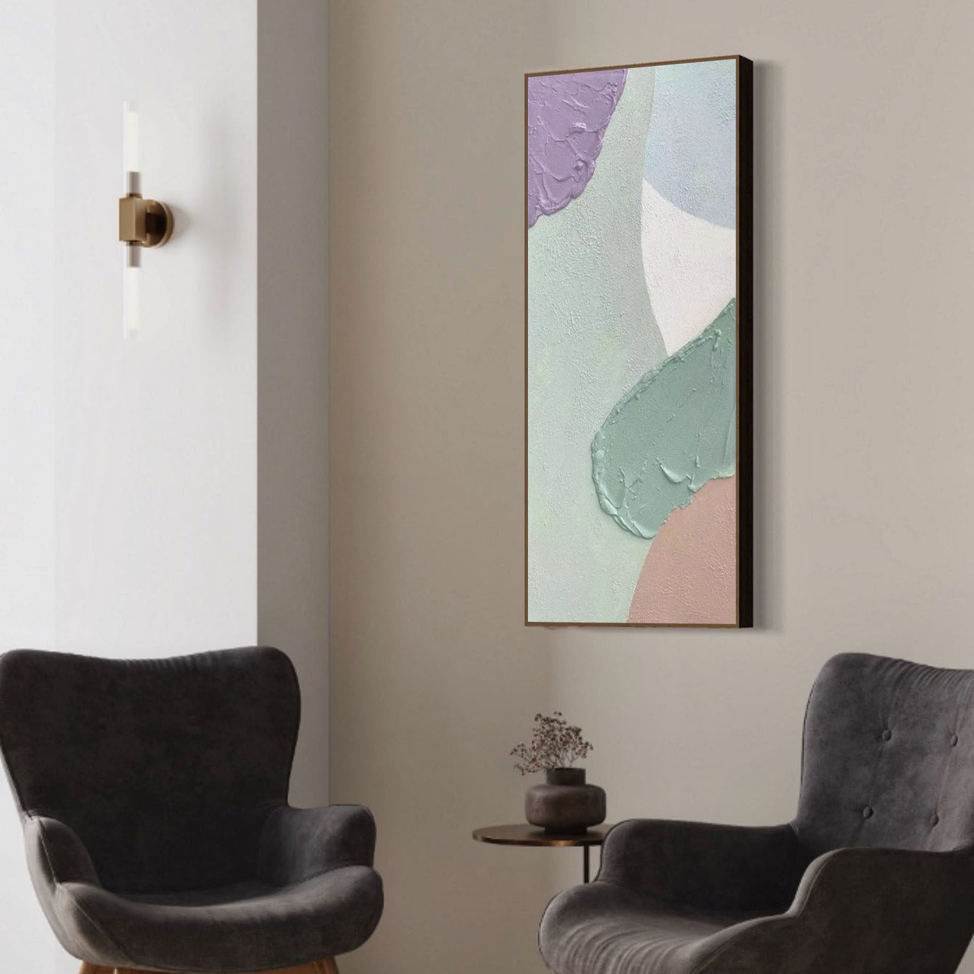 Wallart Muted Abstract Pastel Textured Art