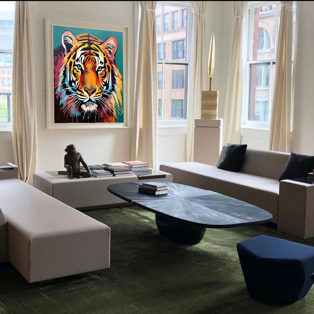 Wallart Majestic Tiger in Vibrant Hues