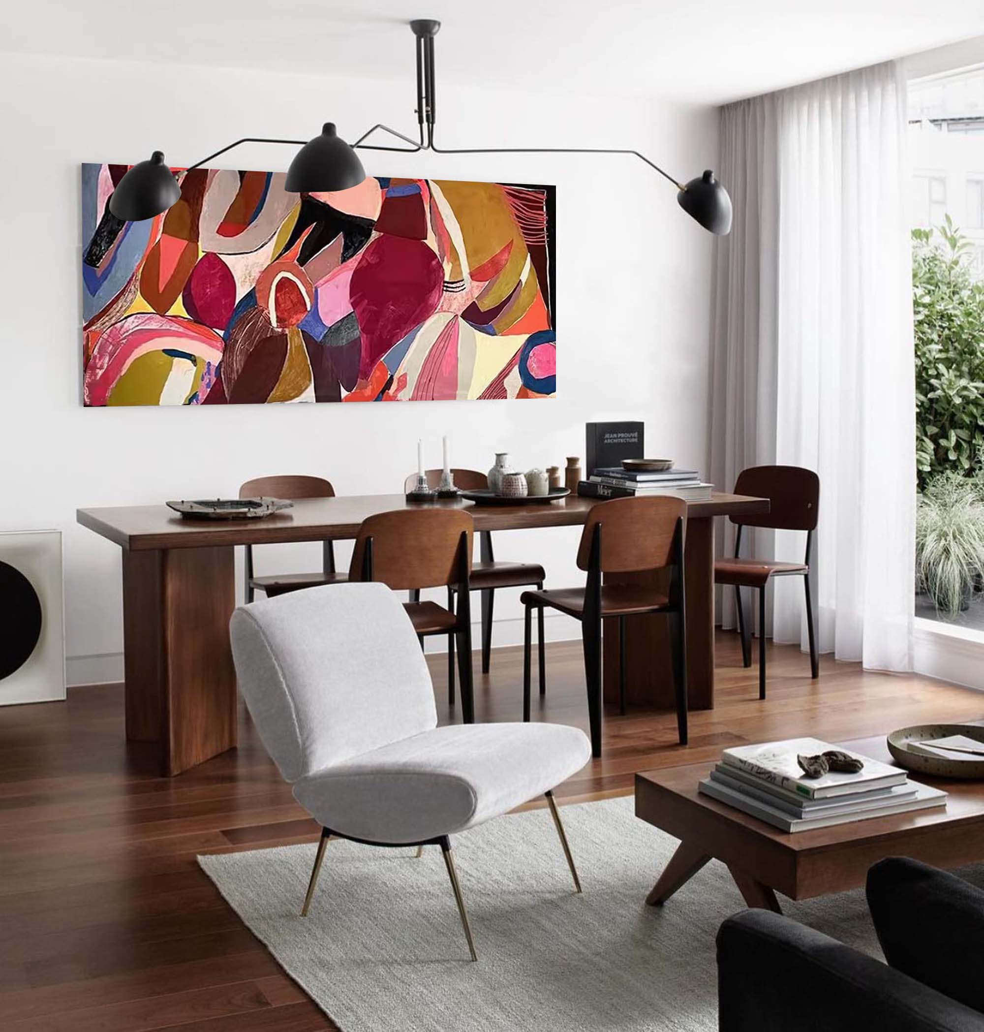 Wallart Vibrant Abstract Shapes Painting