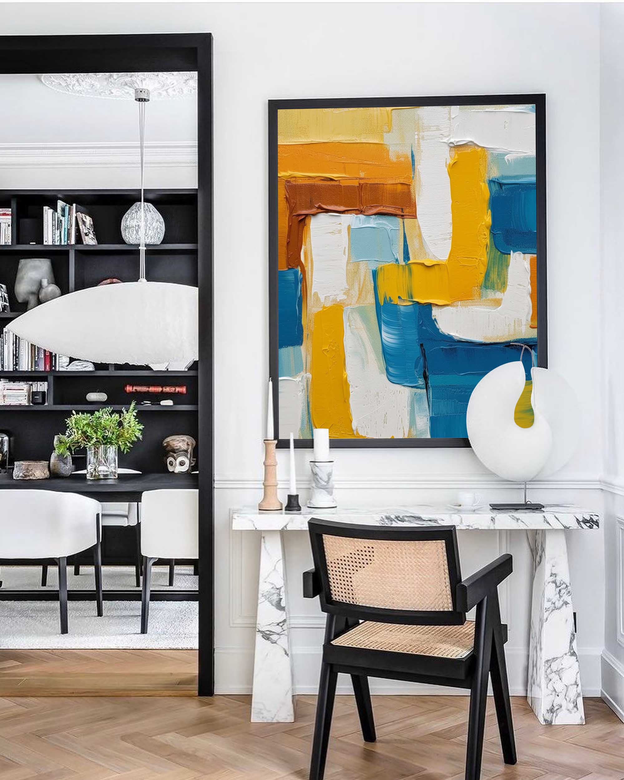 Wallart Layered Harmony in Blue and Gold