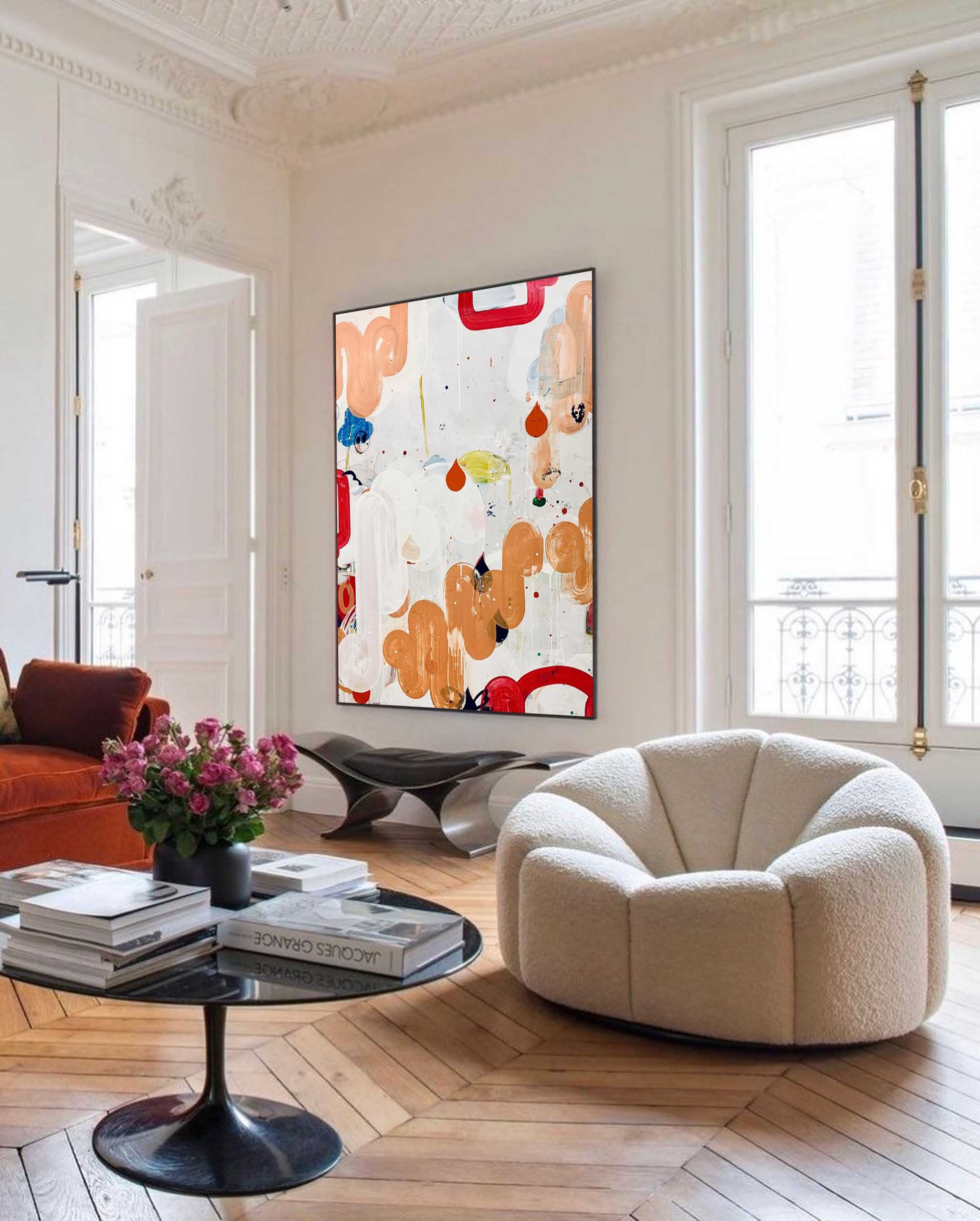 Wallart Playful Abstract Shapes Canvas Art