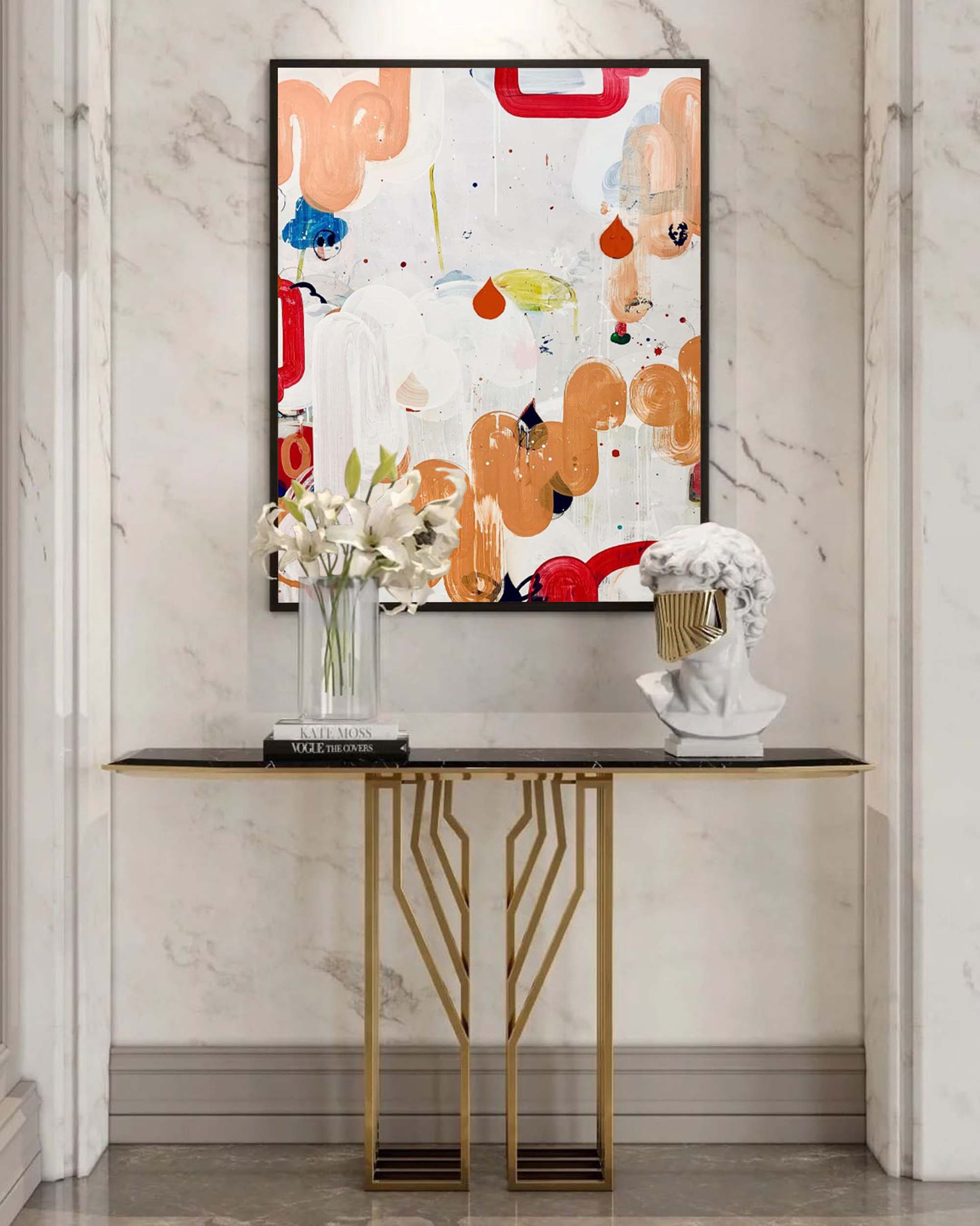 Wallart Playful Abstract Shapes Canvas Art