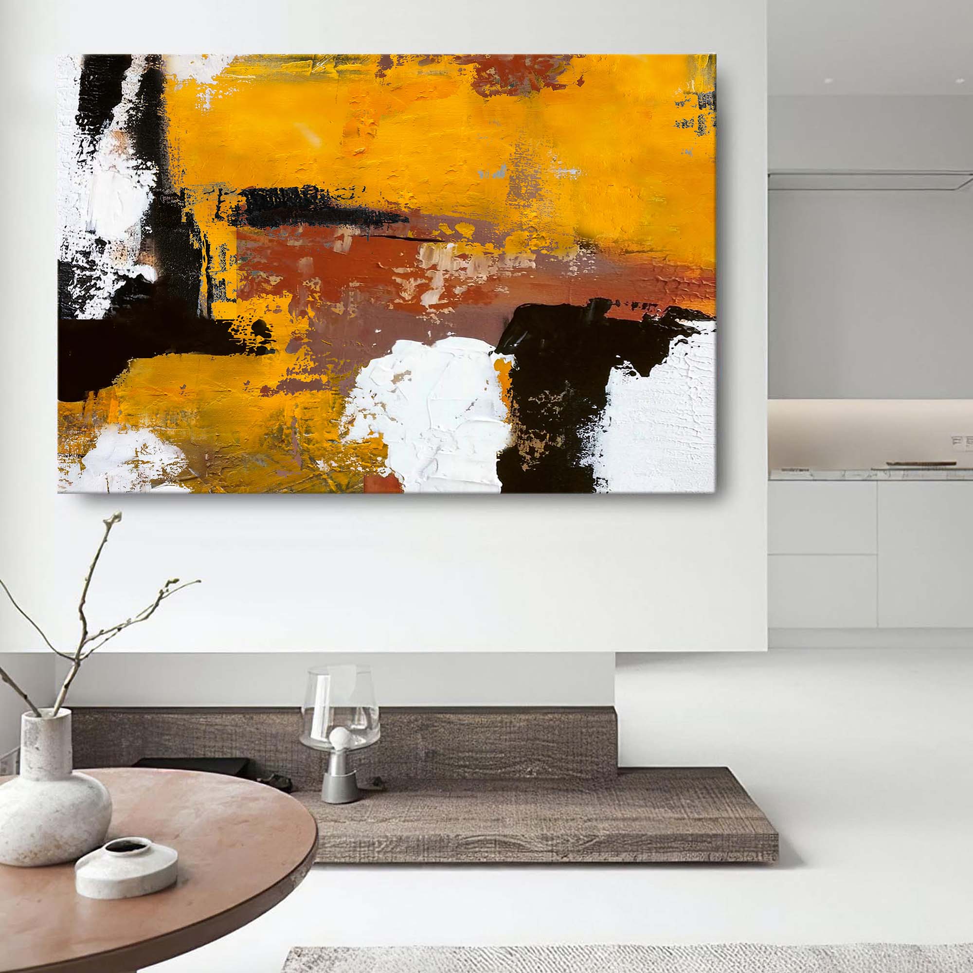 Wallart Golden Hues Abstract Wall Art