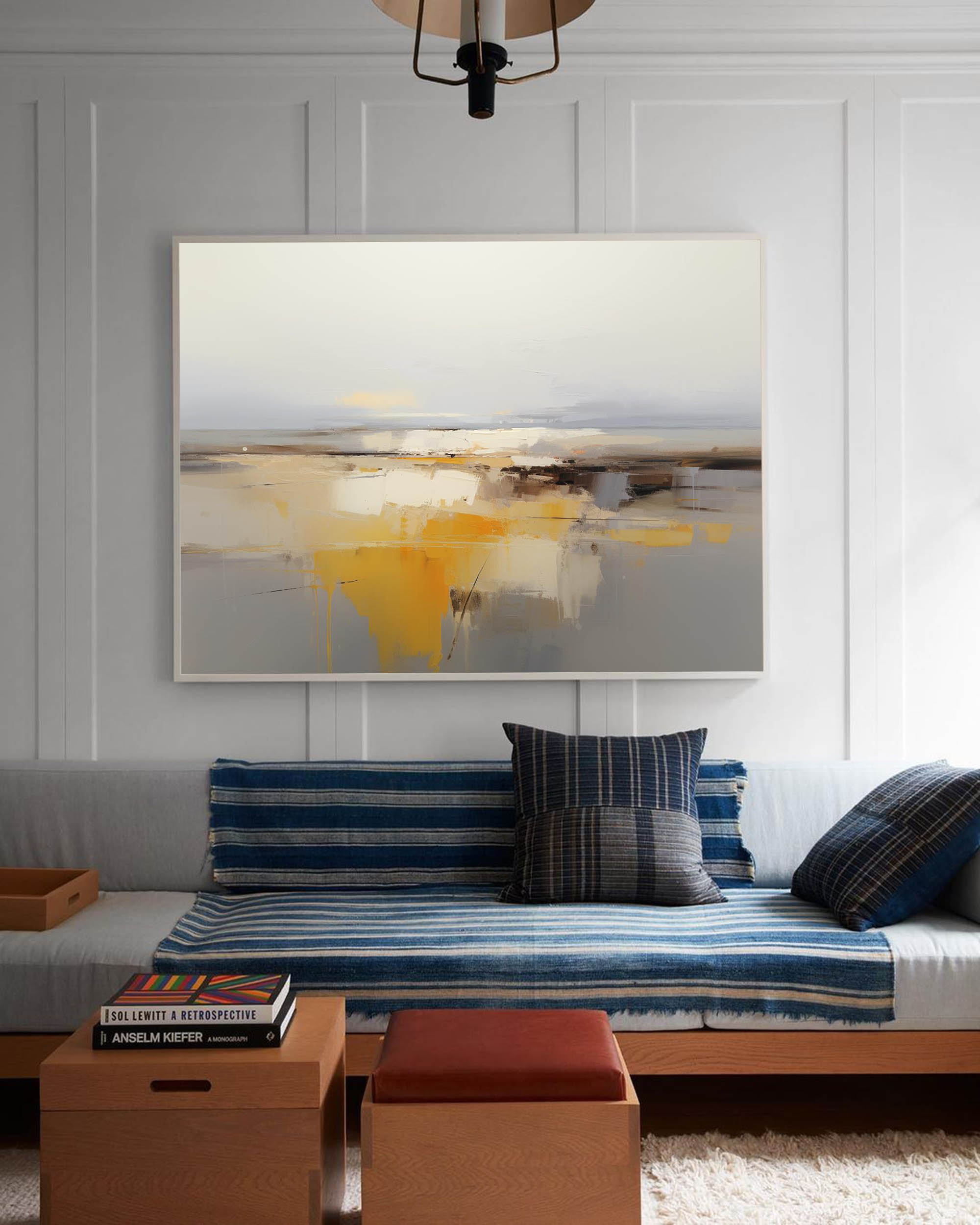 Wallart Golden Horizon Abstract Landscape