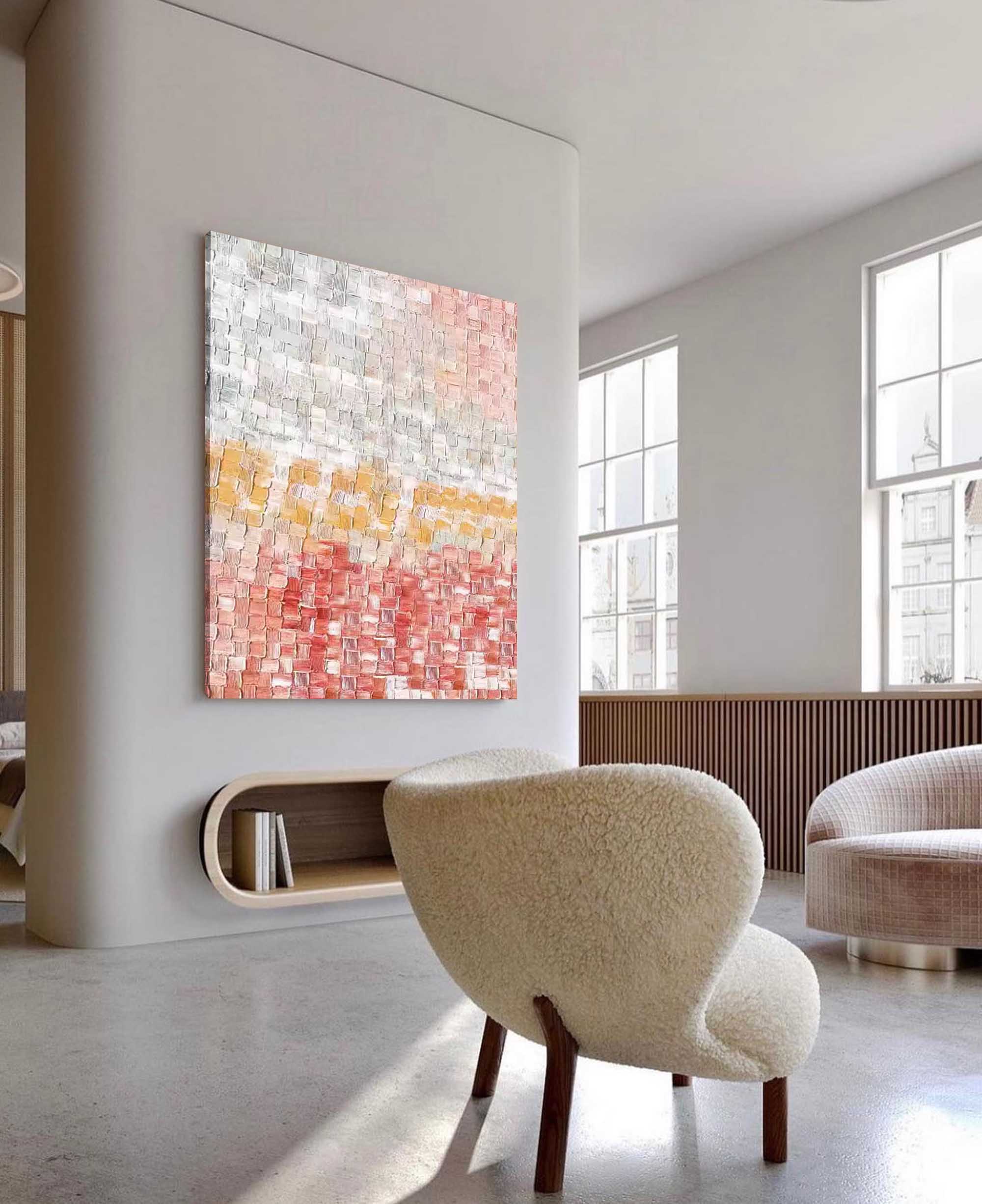 Wallart Sunset Glow Textured Abstract Art
