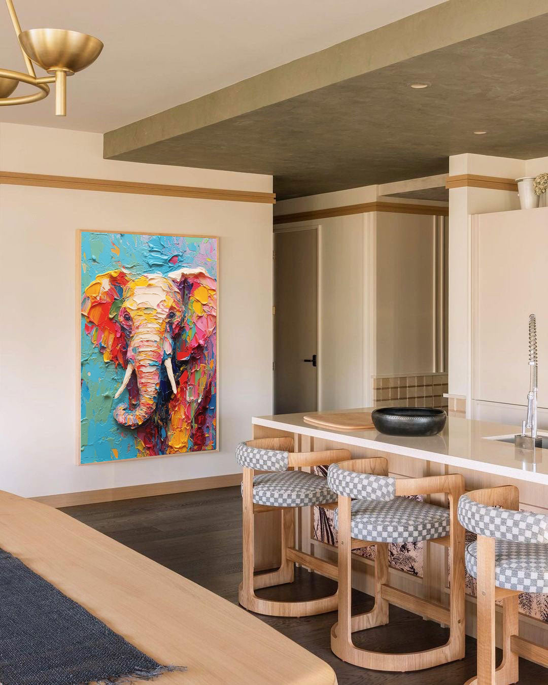 Wallart Vibrant Elephant in Bold Colors