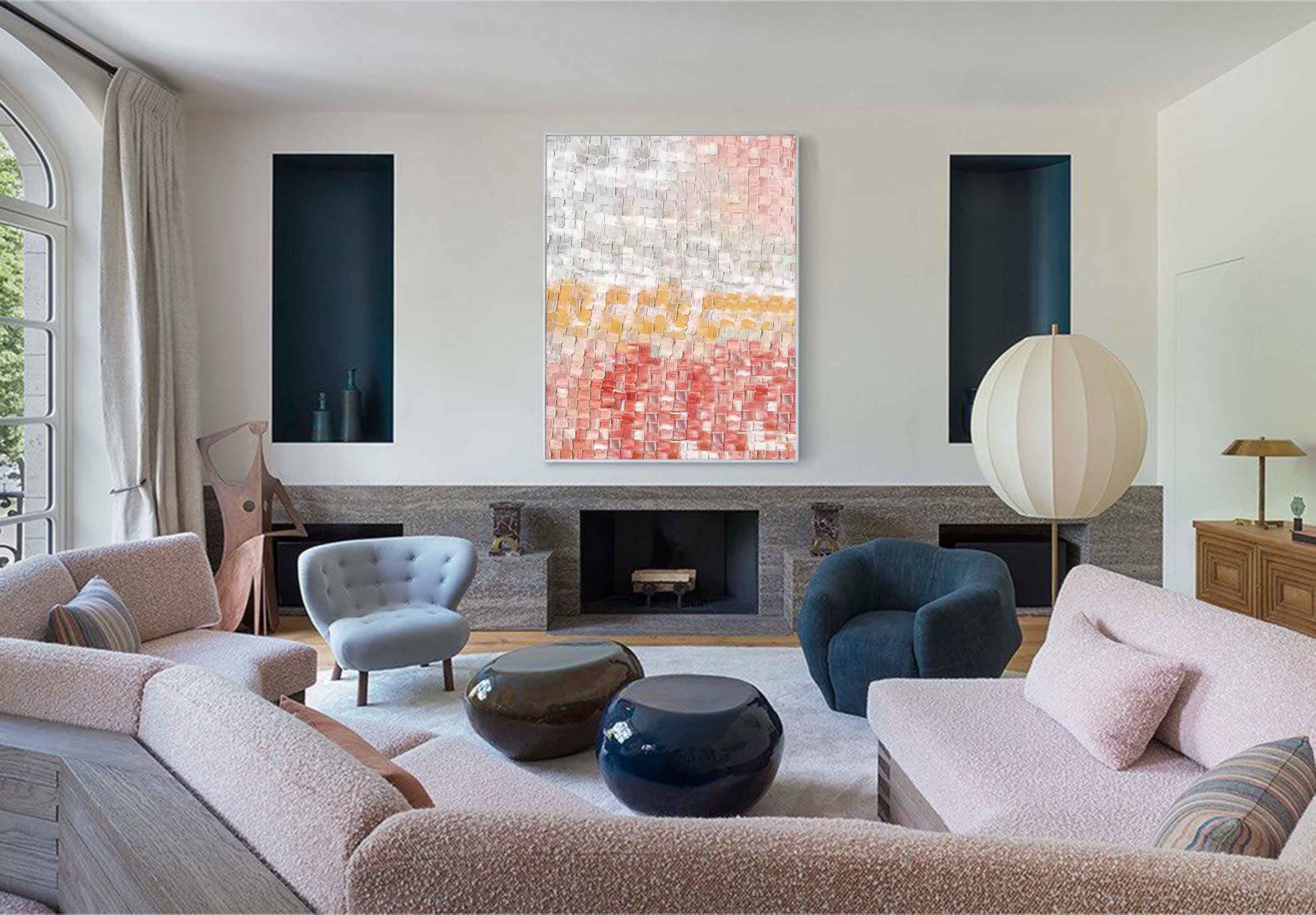 Wallart Sunset Glow Textured Abstract Art