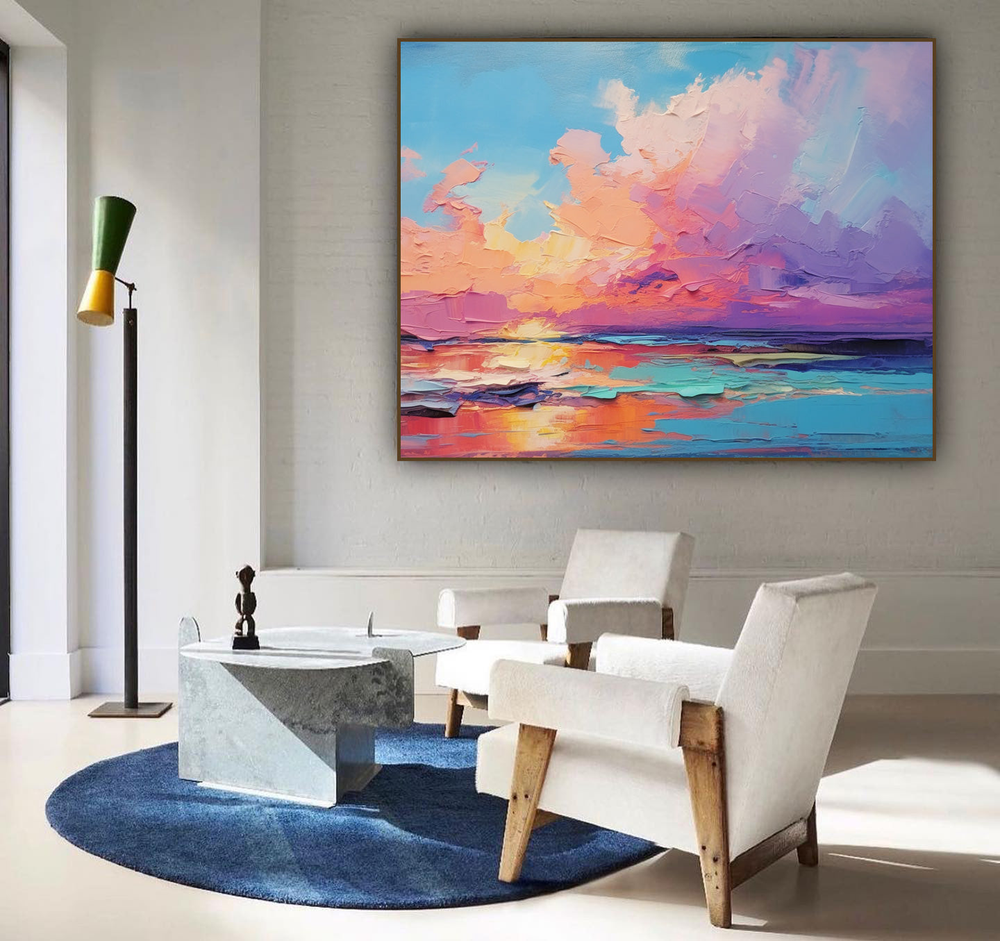 Wallart Golden Sunset with Colorful Reflections