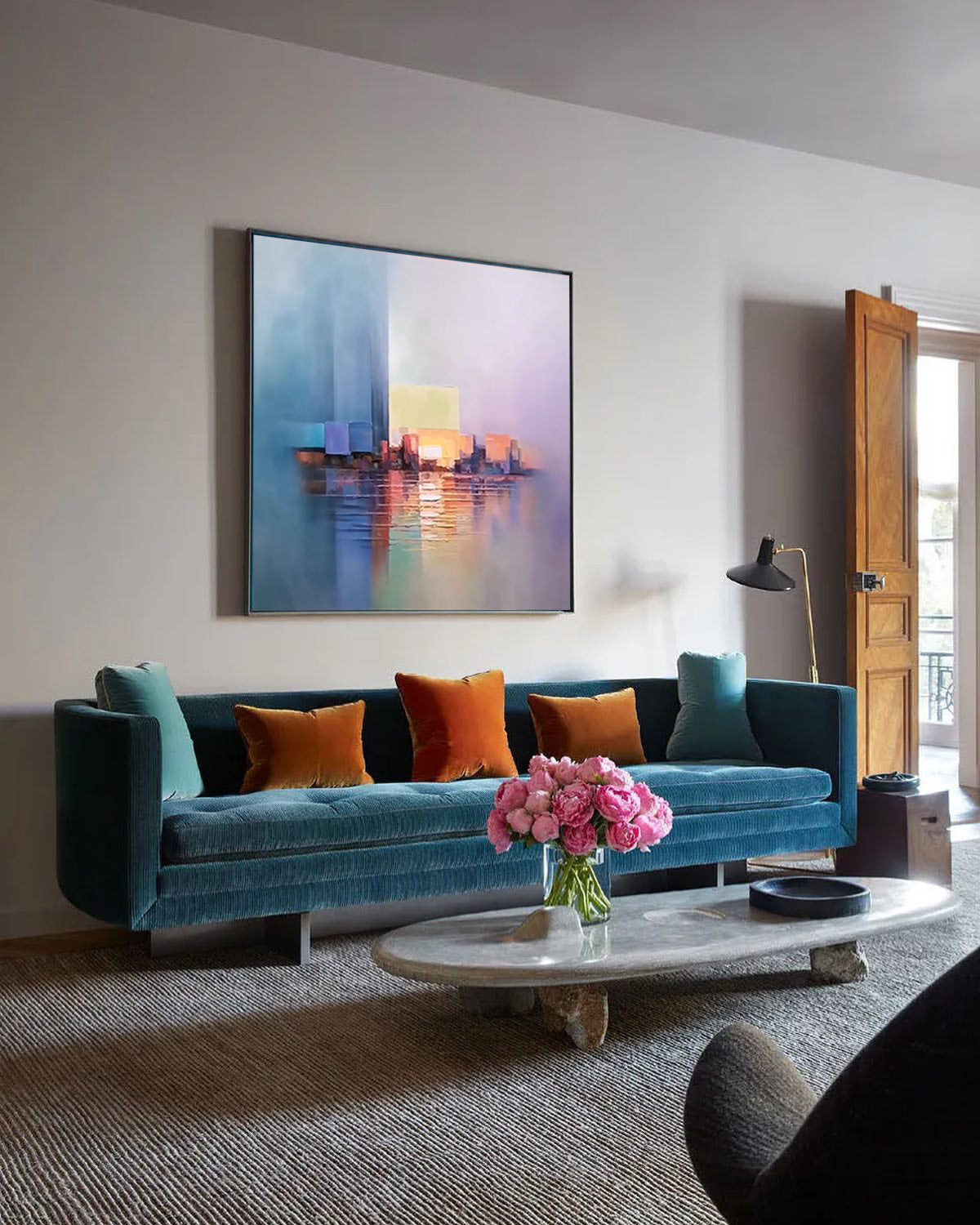 Wallart Abstract Cityscape in Soft Hues