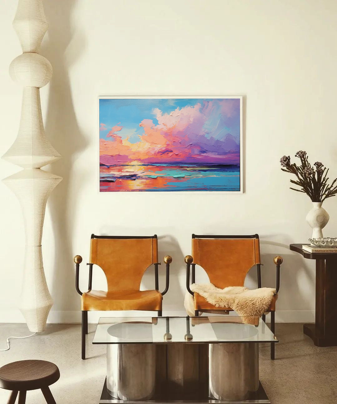 Wallart Golden Sunset with Colorful Reflections
